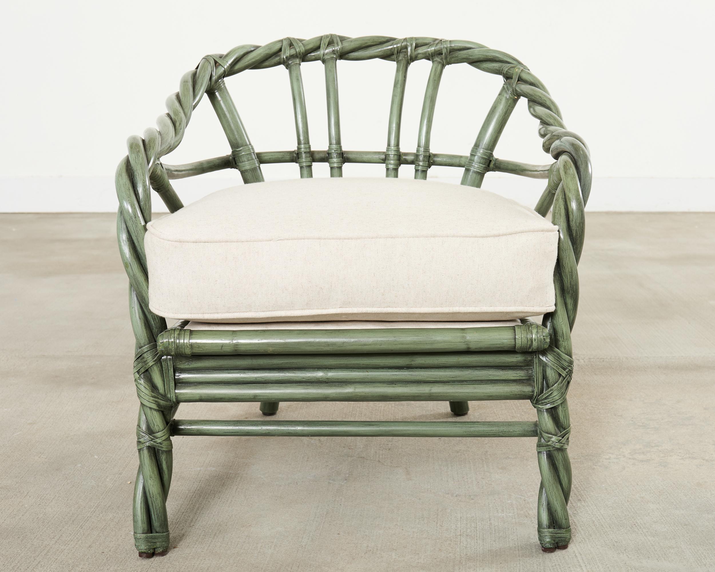 Americano McGuire Organic Modern Twisted Rattan Lounge Chair in vendita