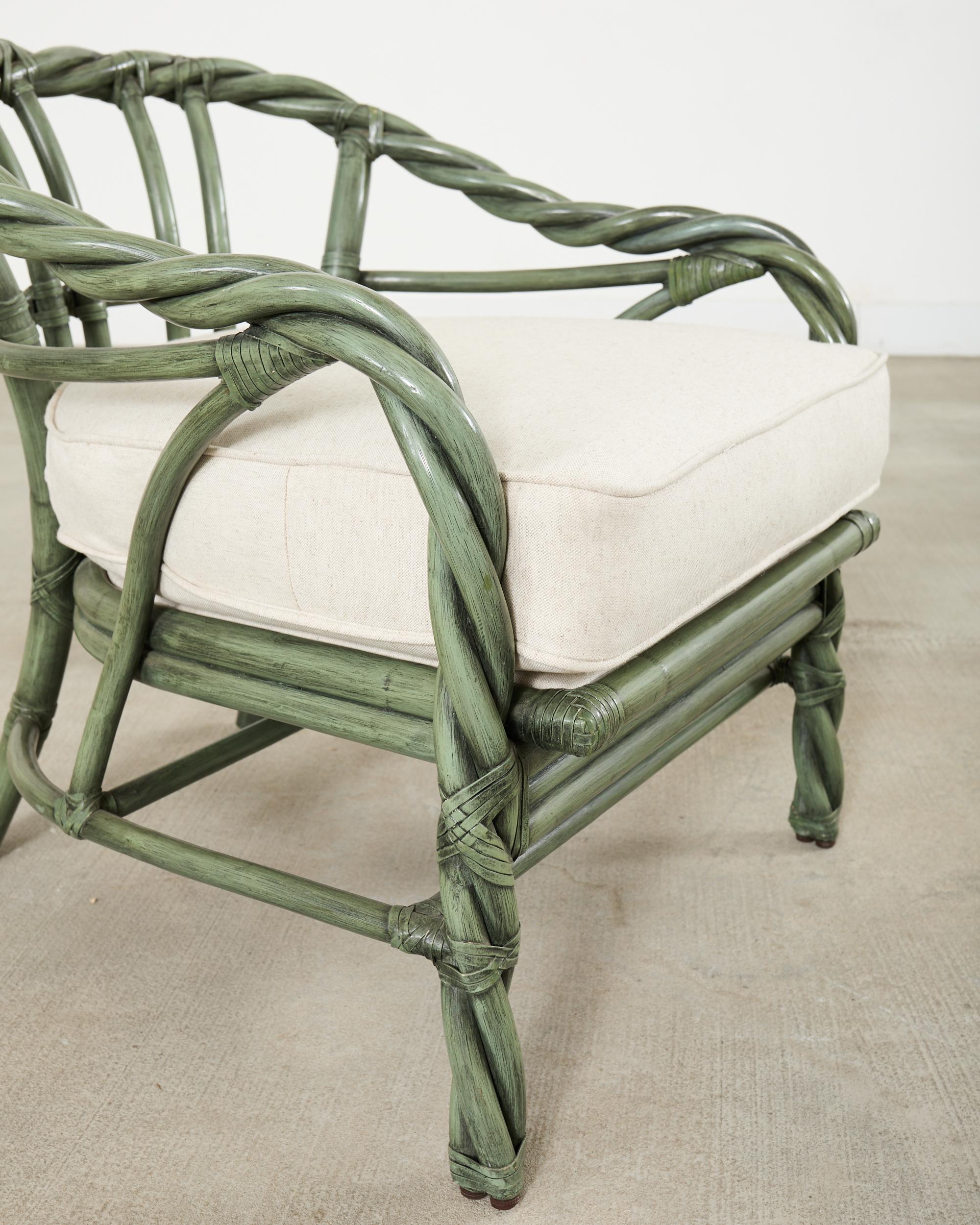 McGuire Organic Modern Twisted Rattan Lounge Chair In condizioni buone in vendita a Rio Vista, CA