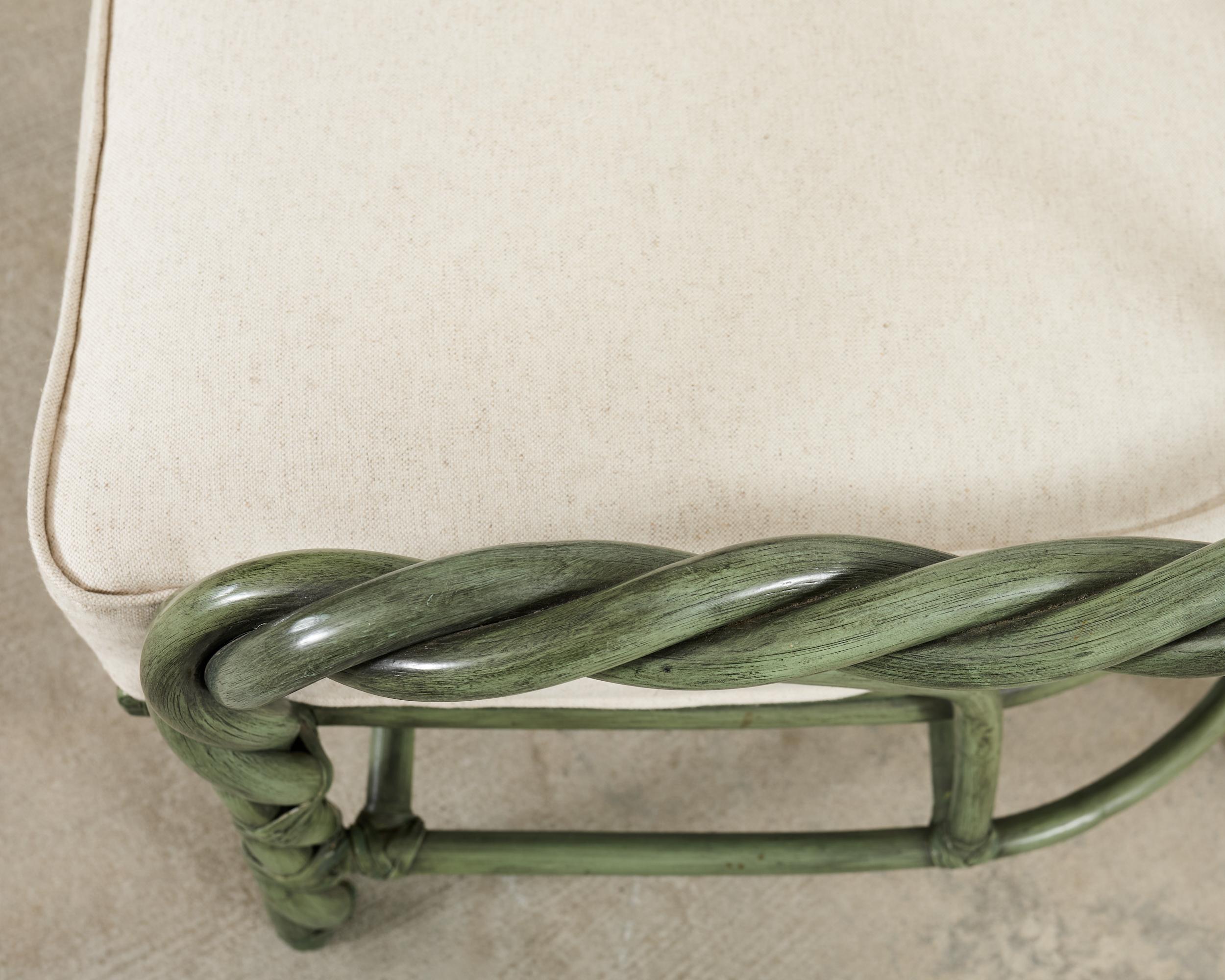 McGuire Organic Modern Twisted Rattan Lounge Chair in vendita 1