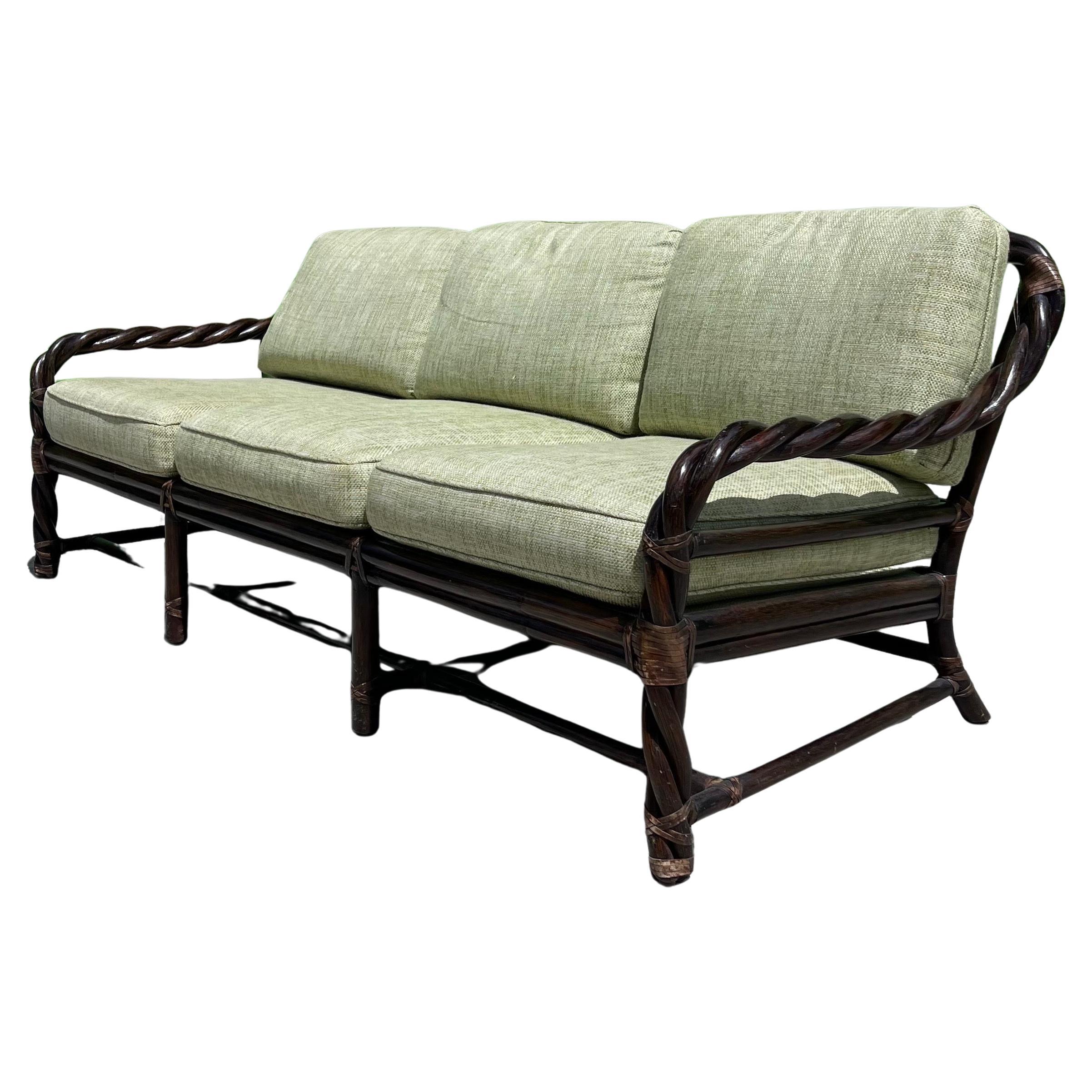 McGuire Organic Modern Twisted Rattan Sofa