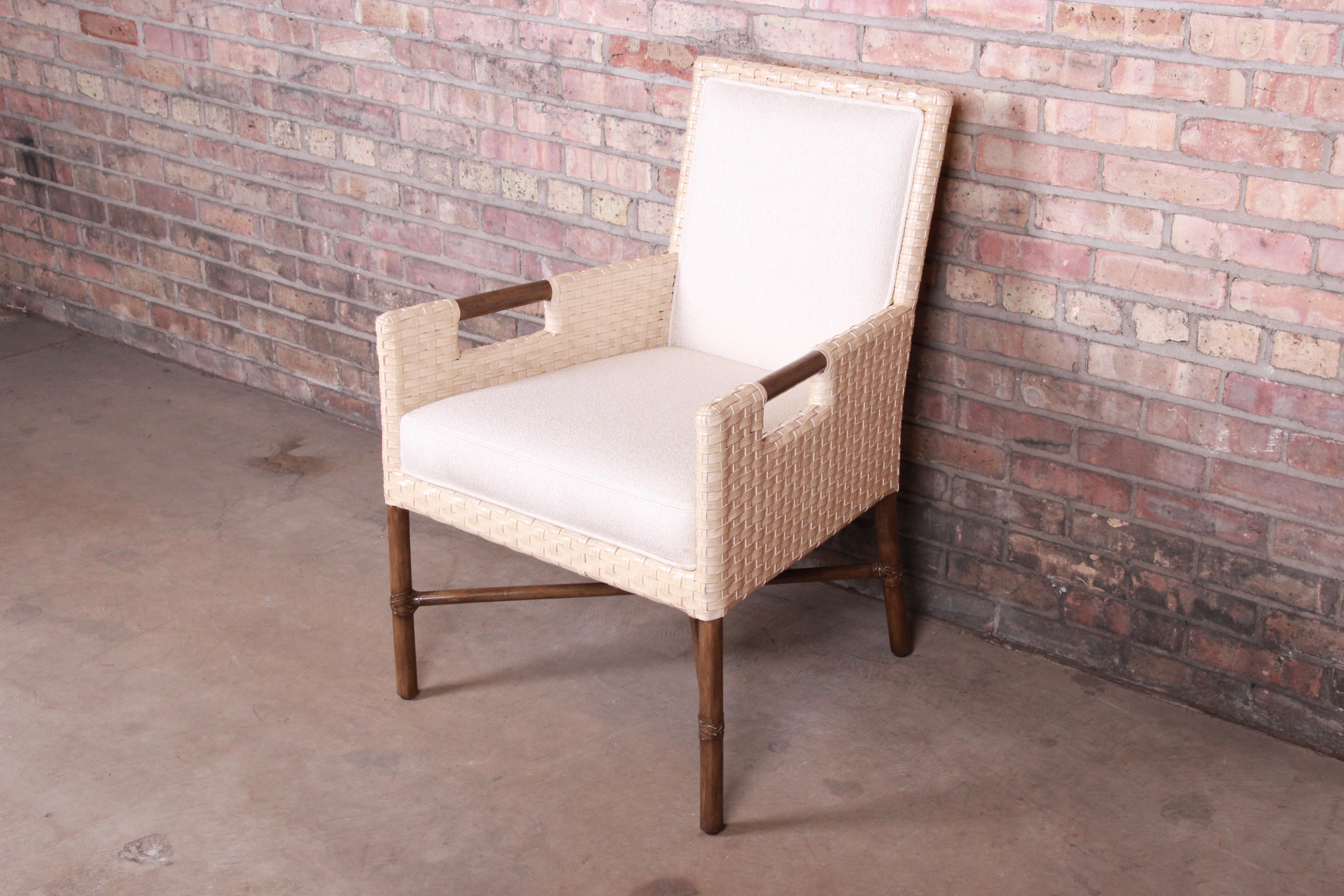 American McGuire Organic Modern Woven Bamboo Rattan and Hardwood Lounge Chair For Sale