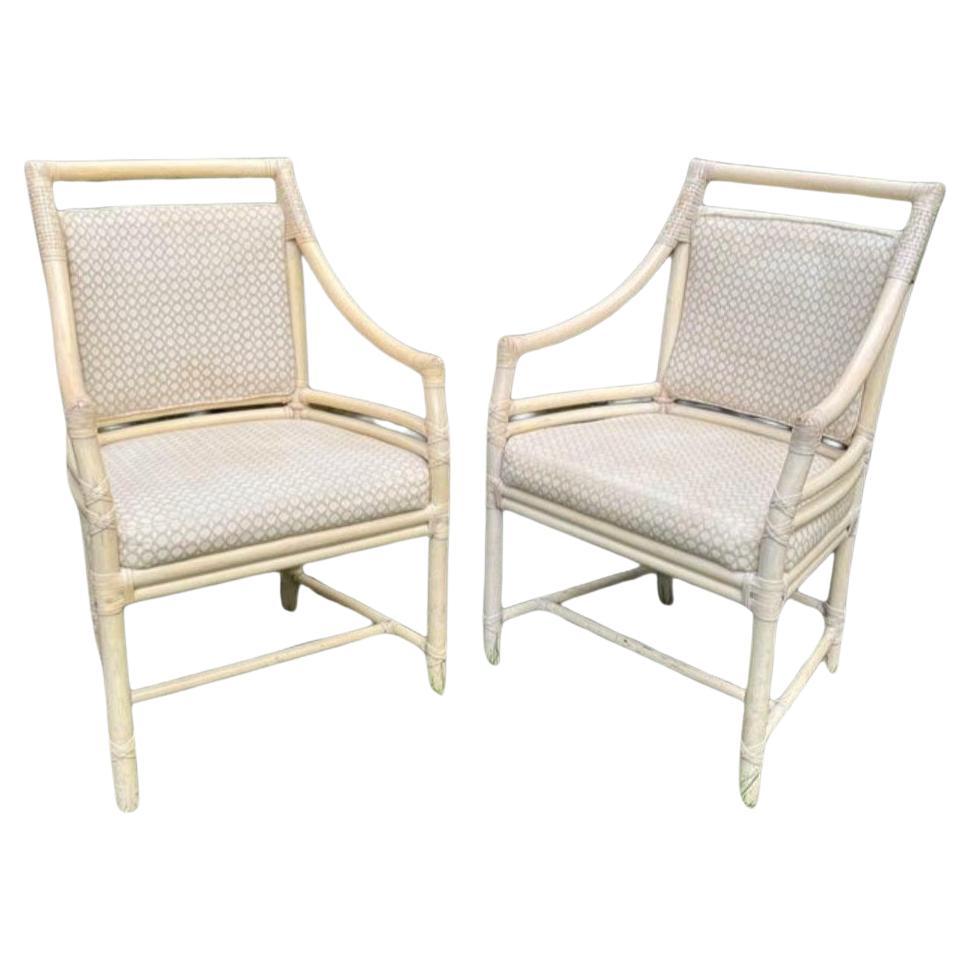 McGuire Pair of Arm Lounge Chairs For Sale