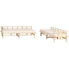 McGuire, Pair of Sofas, Lacquered Bamboo, Italy, circa 1960