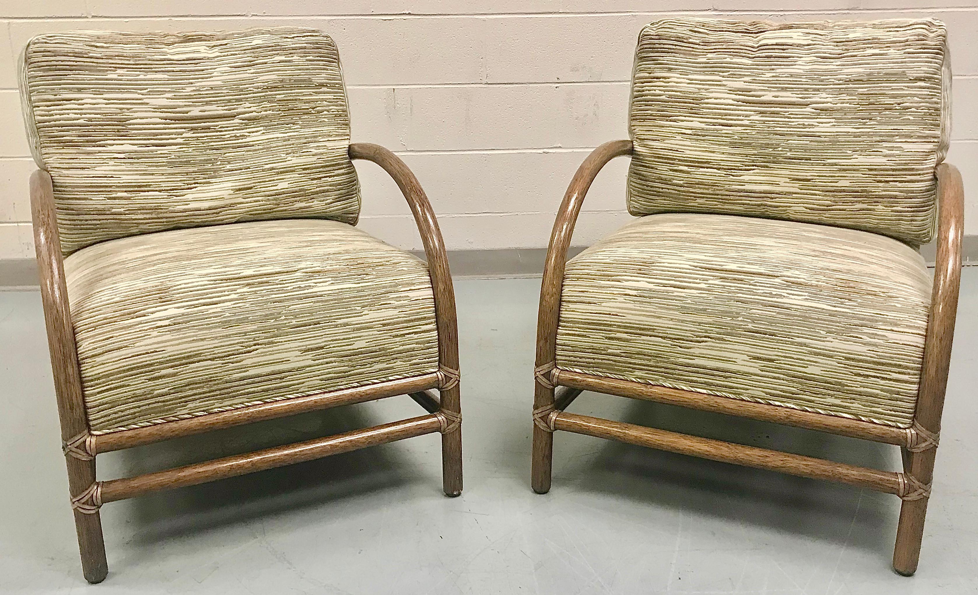 McGuire Pair of Toscana Rattan Lounge Chairs 9