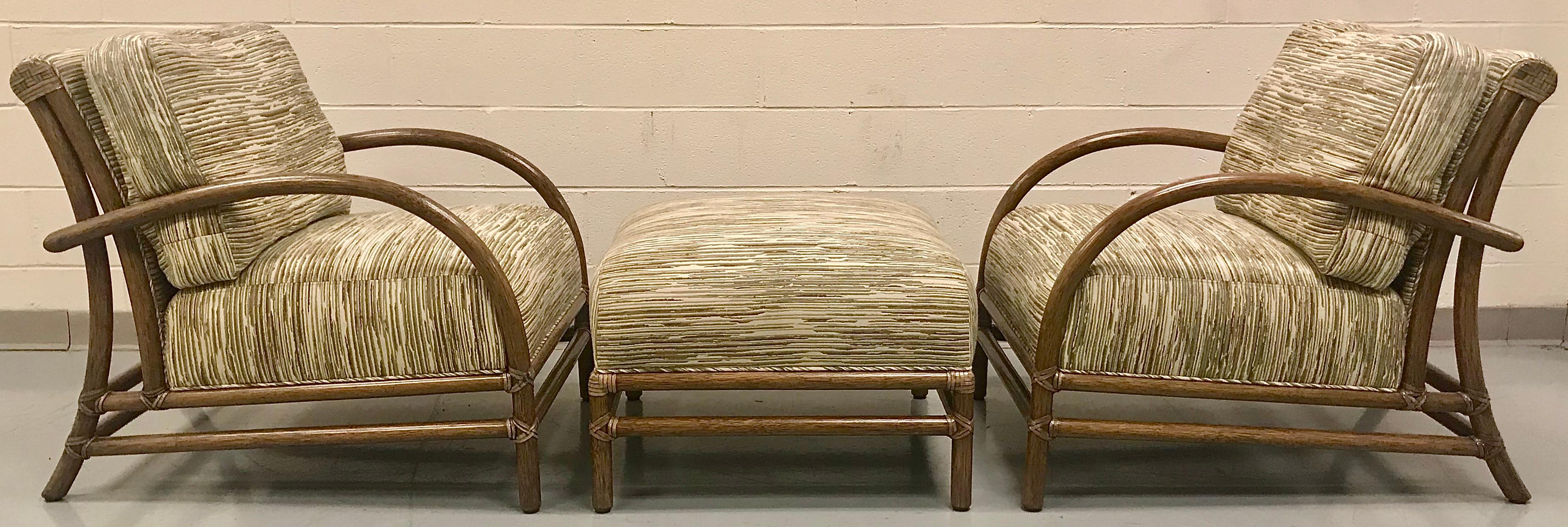 McGuire Pair of Toscana Rattan Lounge Chairs 12