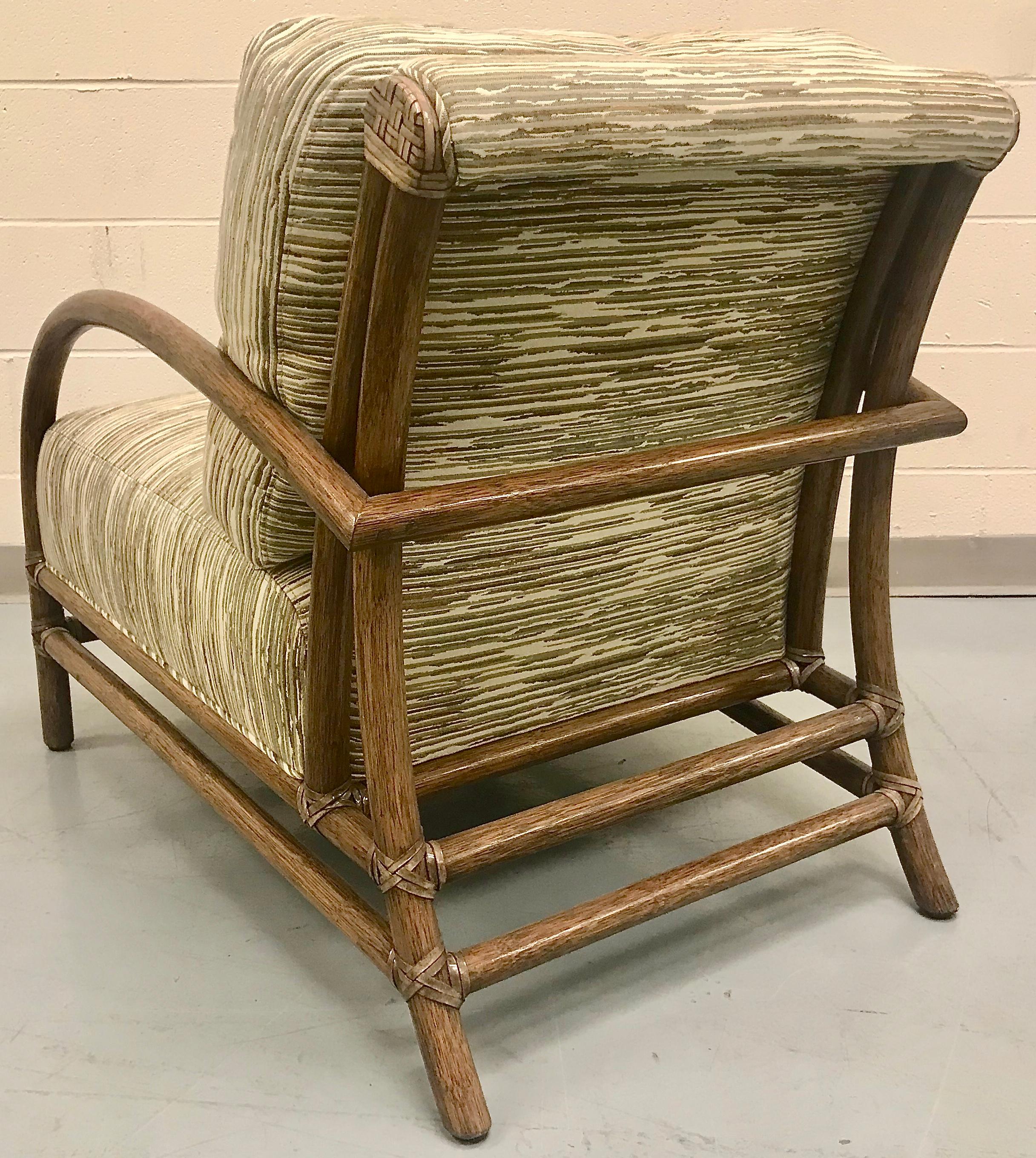 McGuire Pair of Toscana Rattan Lounge Chairs In Good Condition In Lake Success, NY