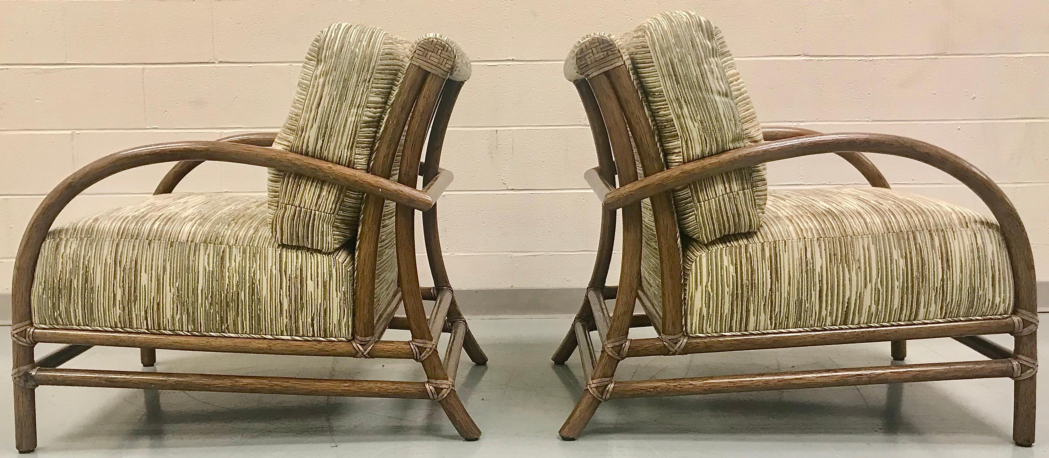 McGuire Pair of Toscana Rattan Lounge Chairs 2