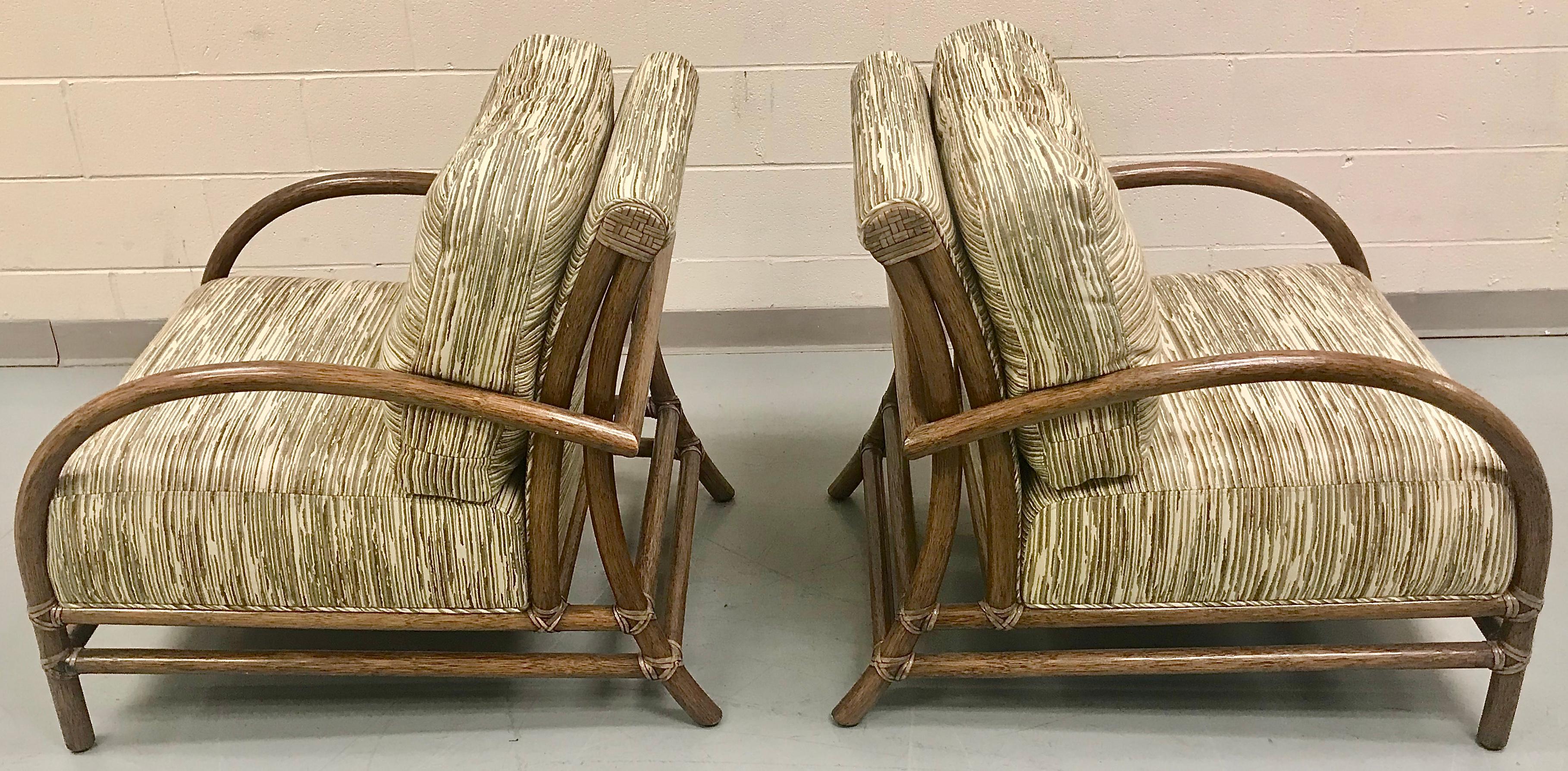 McGuire Pair of Toscana Rattan Lounge Chairs 3