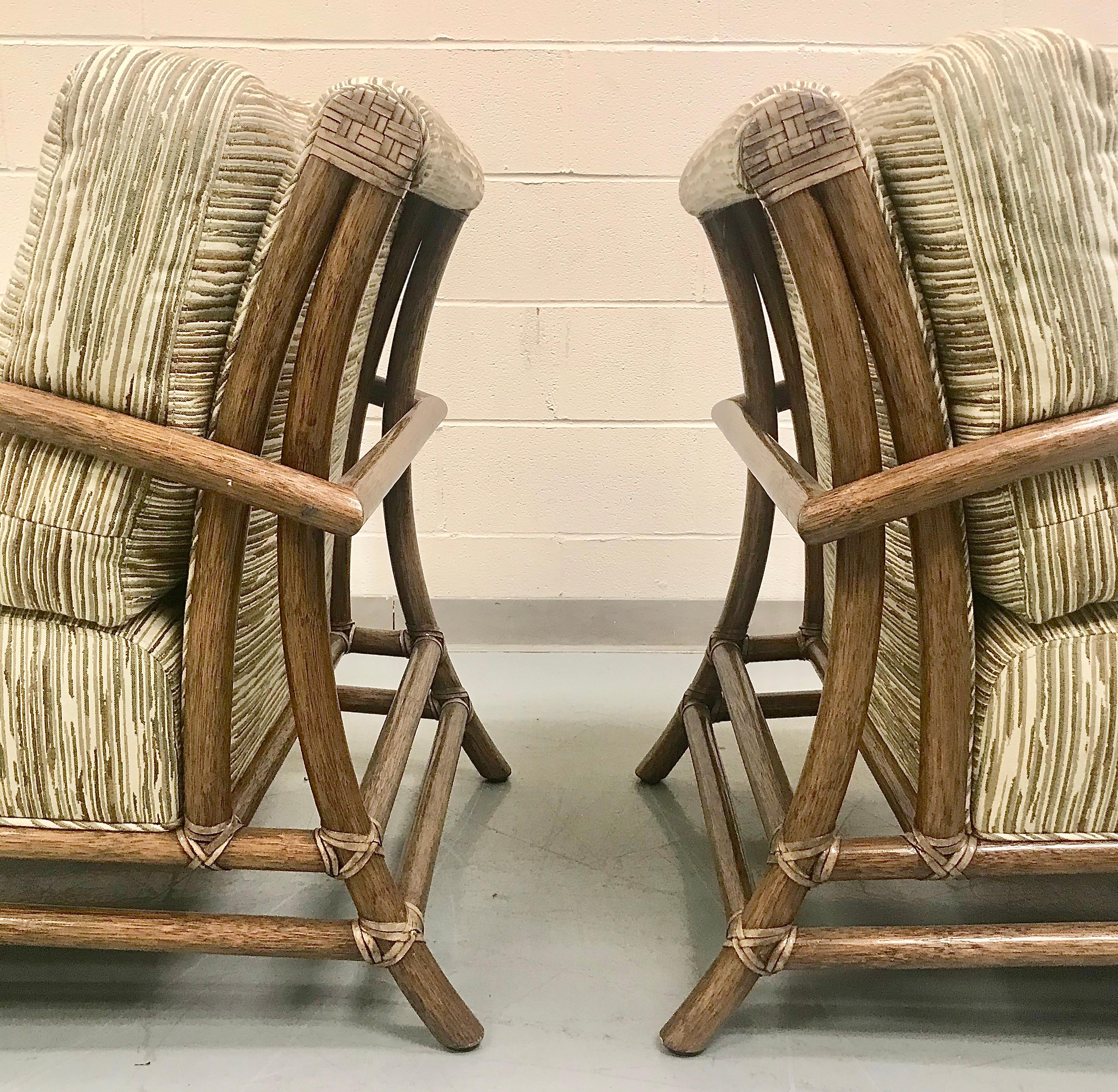 McGuire Pair of Toscana Rattan Lounge Chairs 4