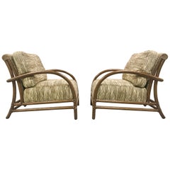 McGuire Pair of Toscana Rattan Lounge Chairs