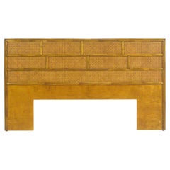 Vintage McGuire Queen Size Headboard in Rattan and Cane