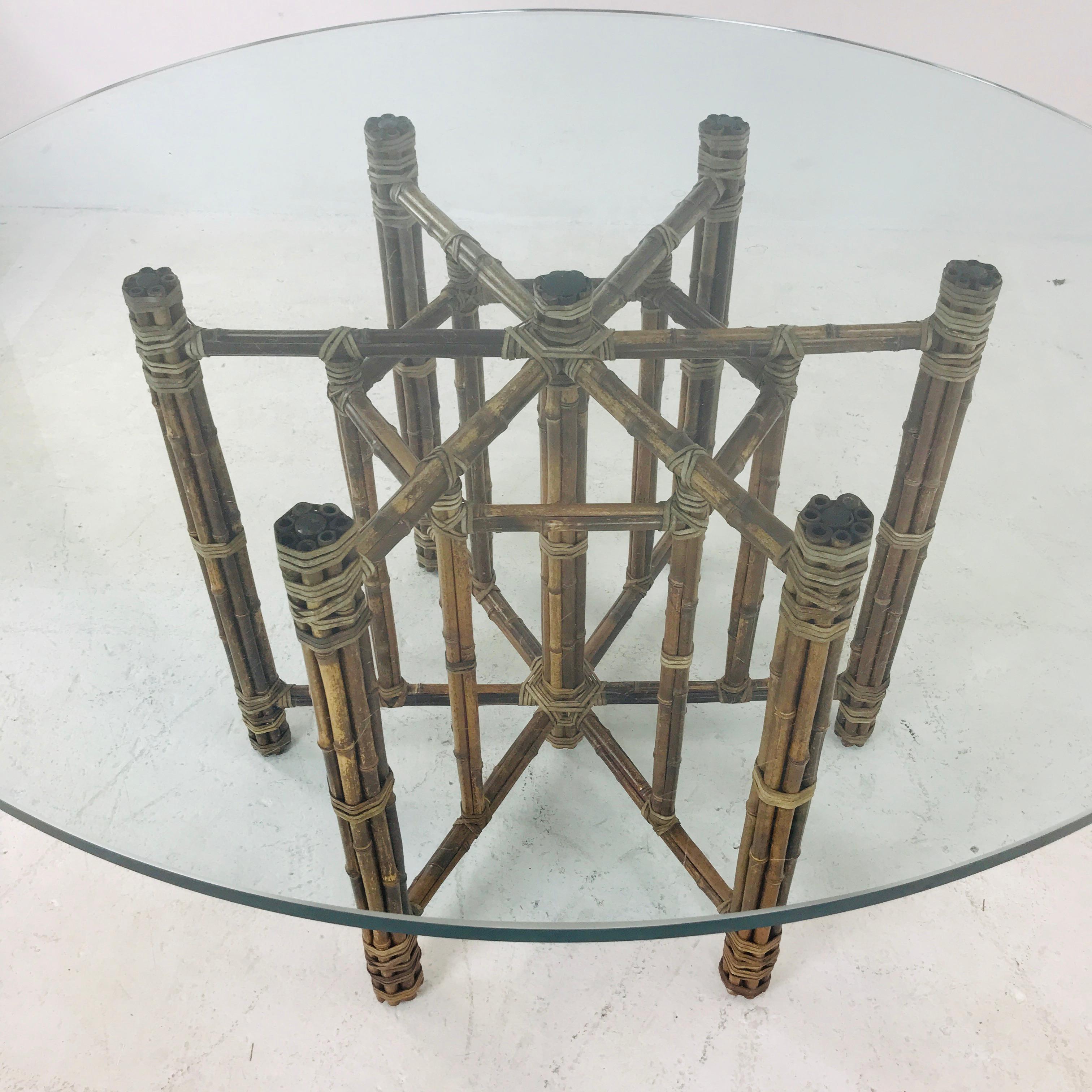 North American McGuire Rattan and Bamboo Dining Table