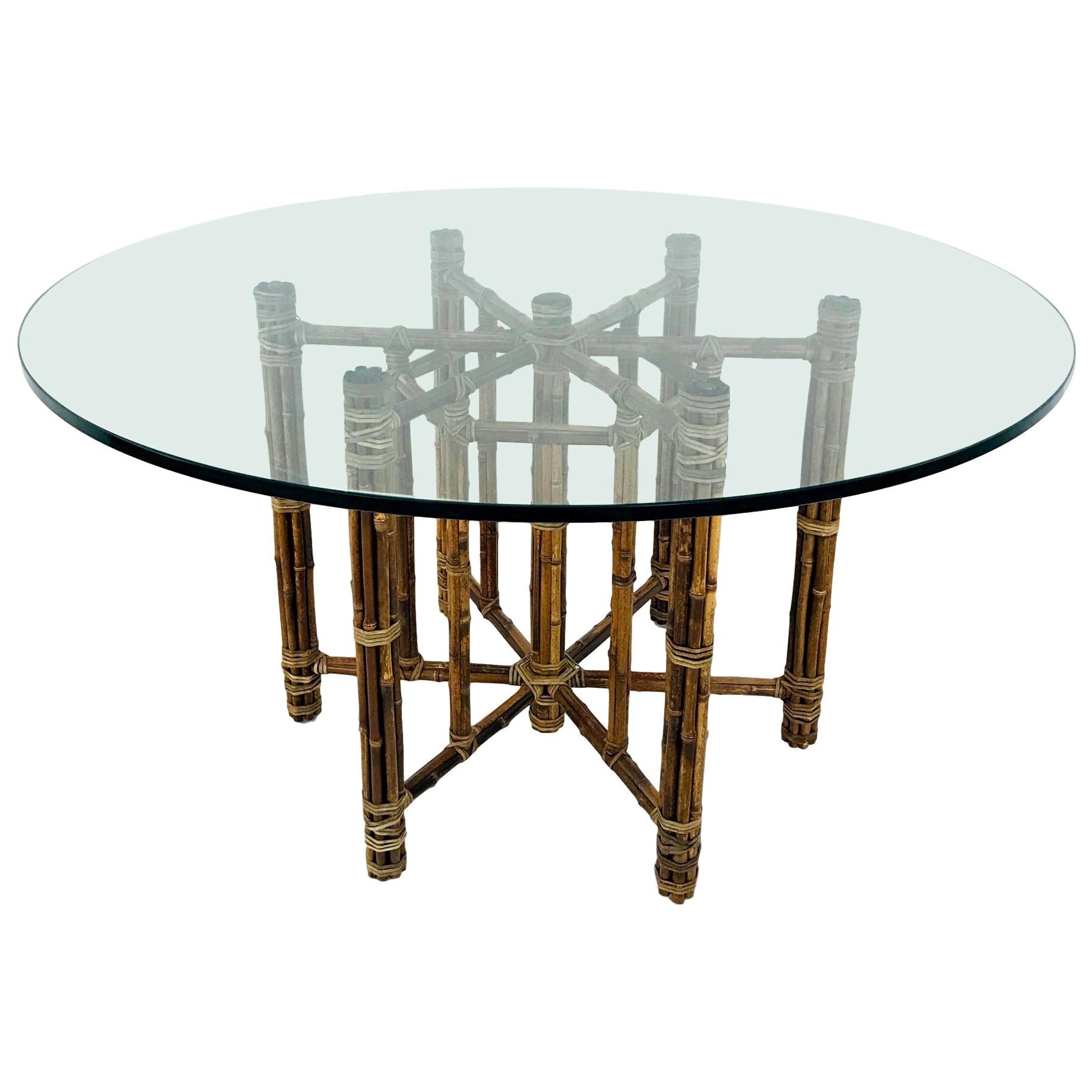 McGuire Rattan and Bamboo Dining Table