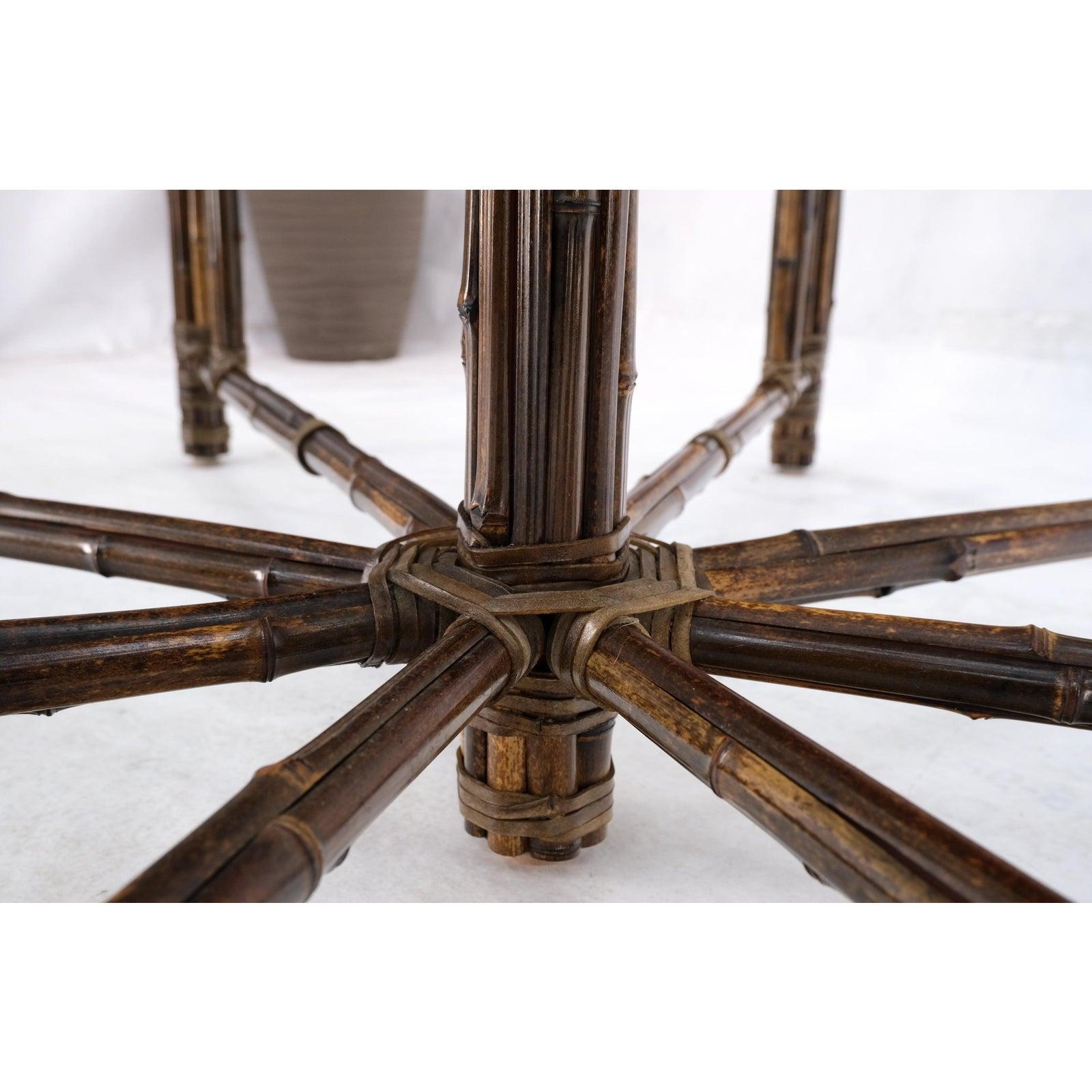 McGuire Rattan and Bamboo Octagonal Dining Table 4