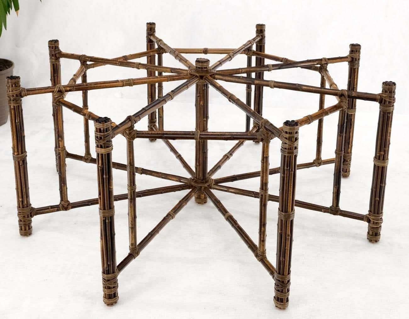Extra large McGuire dining table features octagonal frame design and 74