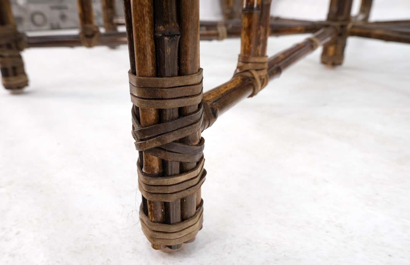 Late 20th Century McGuire Rattan and Bamboo Octagonal Dining Table
