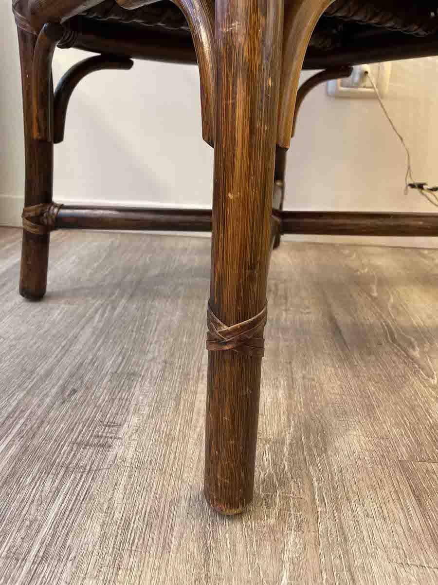 McGuire, Set di 4 poltrone in rattan e bambù con cuscini arancioni in vendita 2
