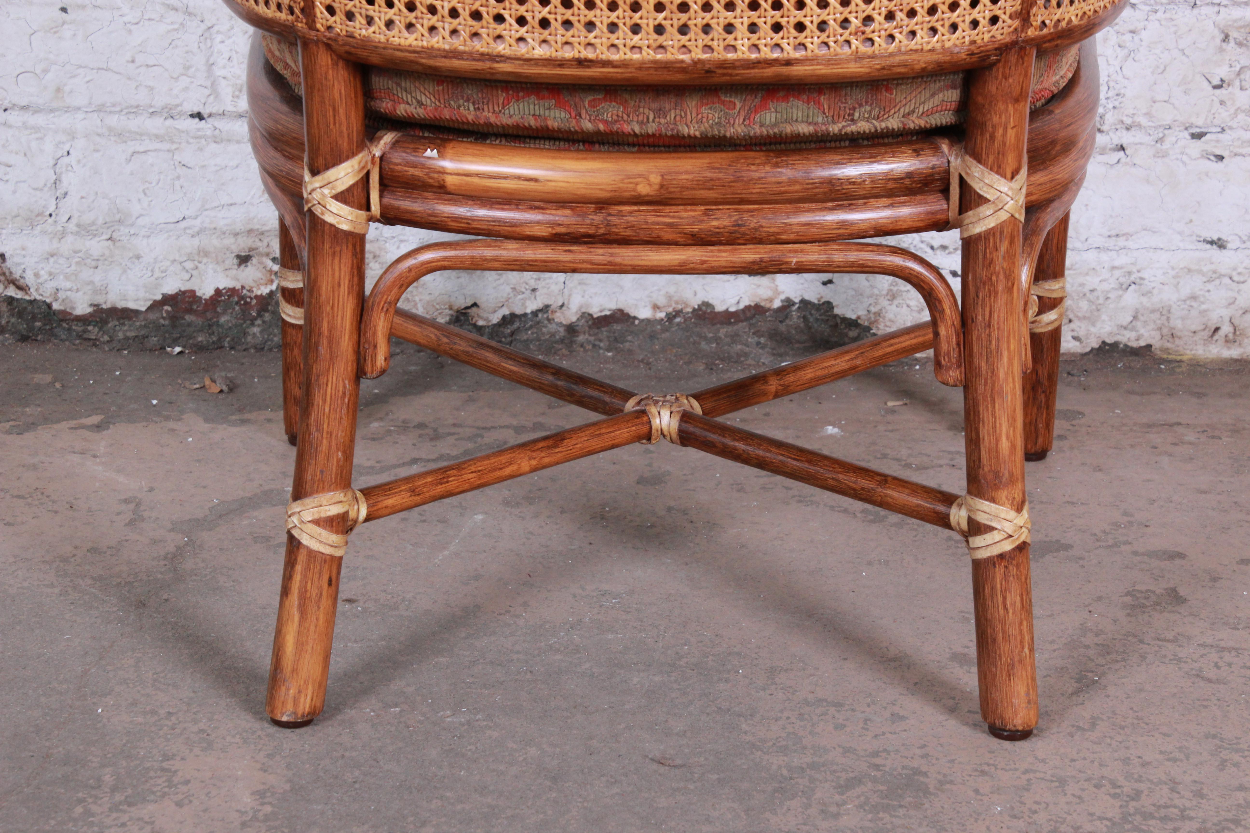 McGuire Rattan and Cane Club Chairs, Pair 3