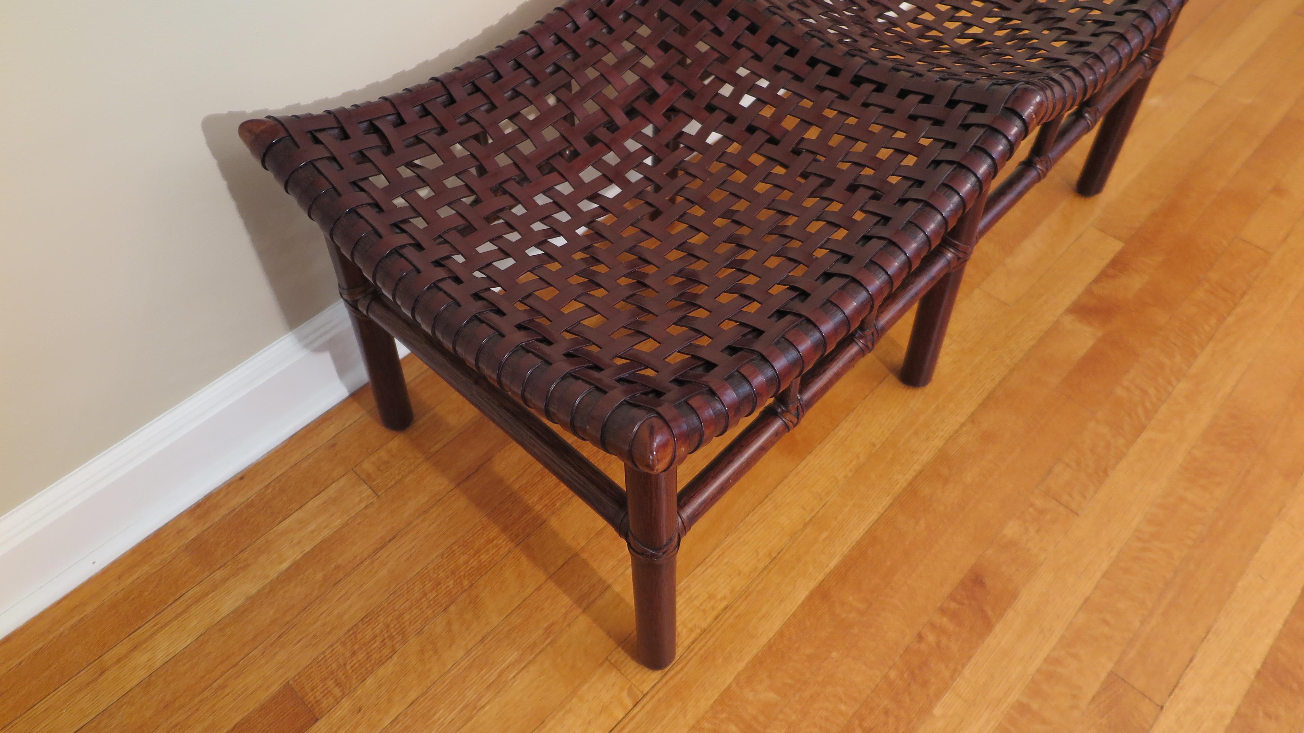 McGuire Rattan Bench In Good Condition In New York, NY