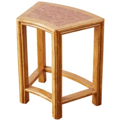 McGuire Rattan Burlwood Crescent Shaped Drink Table