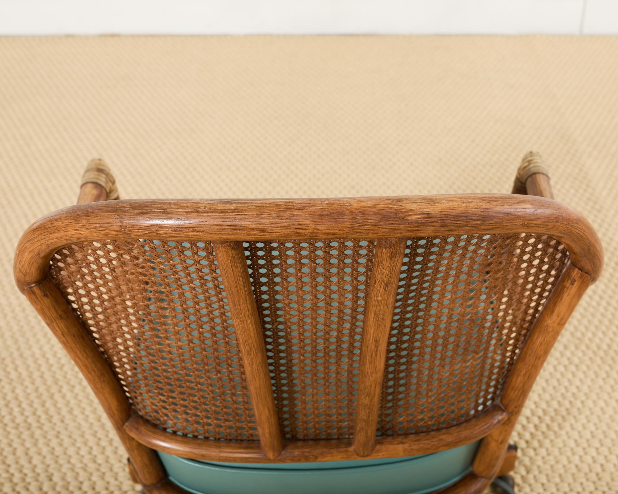 McGuire Rattan Cane Swivel Executive Office Desk Chair 3