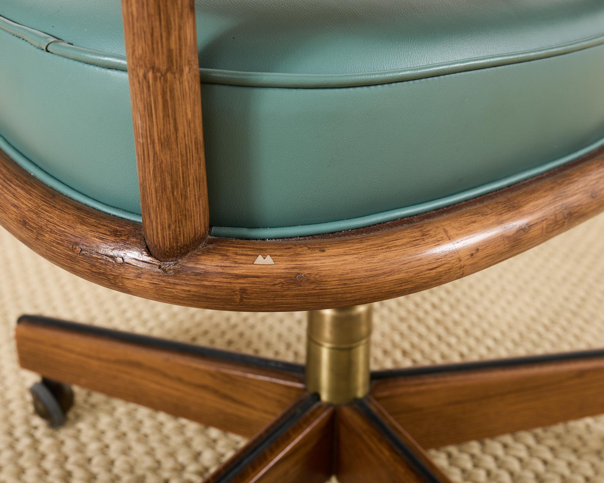 McGuire Rattan Cane Swivel Executive Office Desk Chair 6