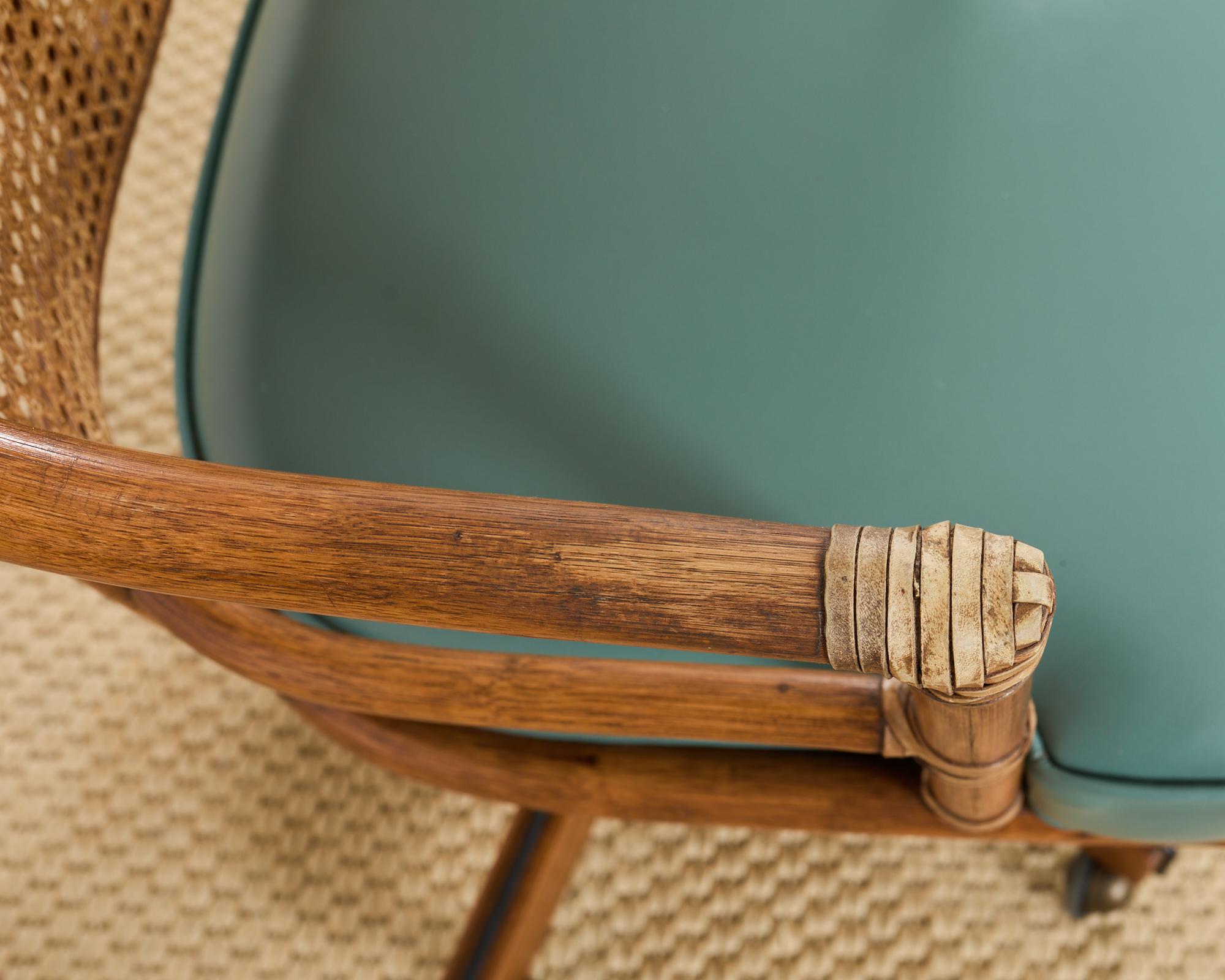 rattan back office chair