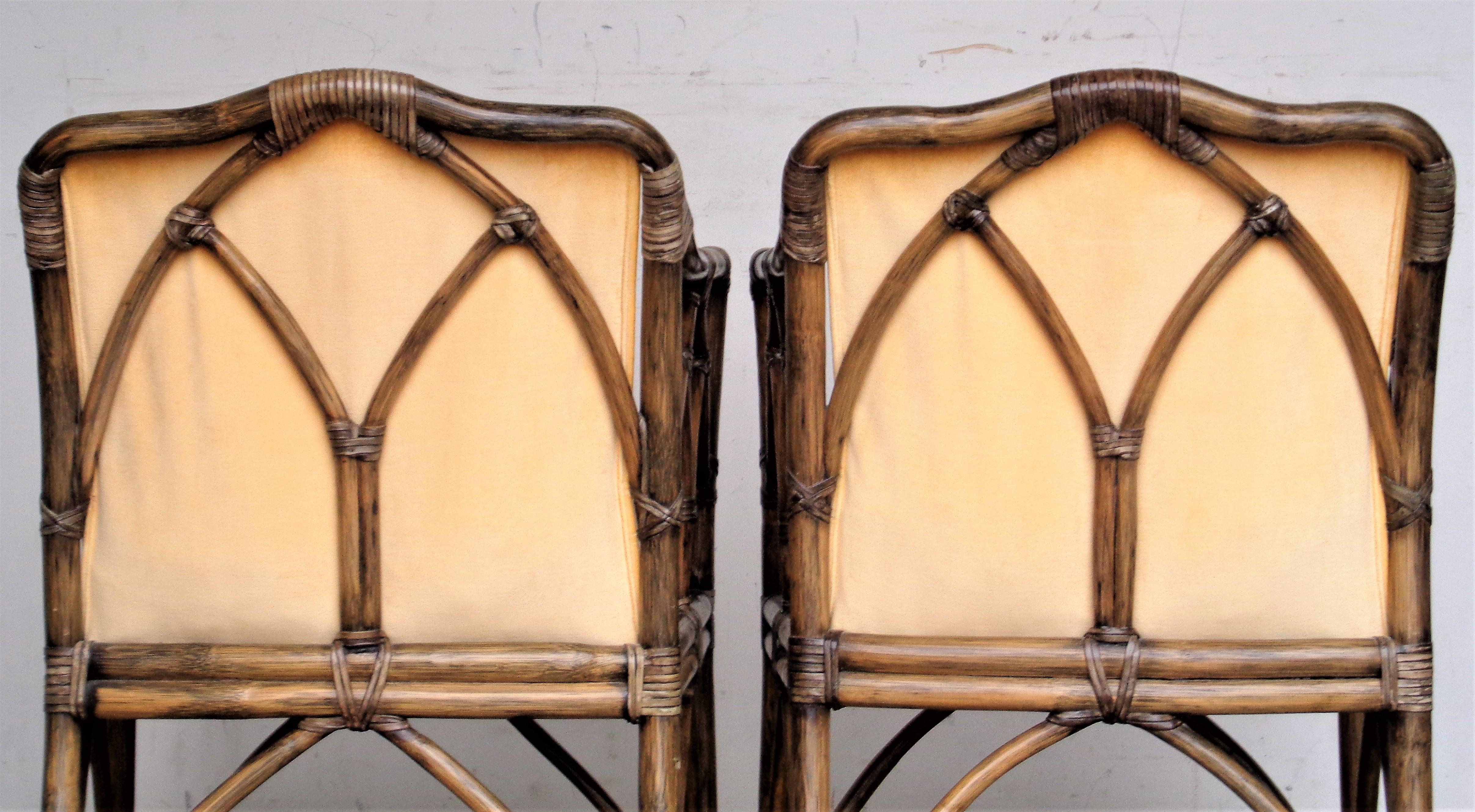 McGuire Rattan Cathedral Design Armchairs, 1970's 3