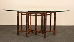 McGuire Rattan Dining Table, 1980s
