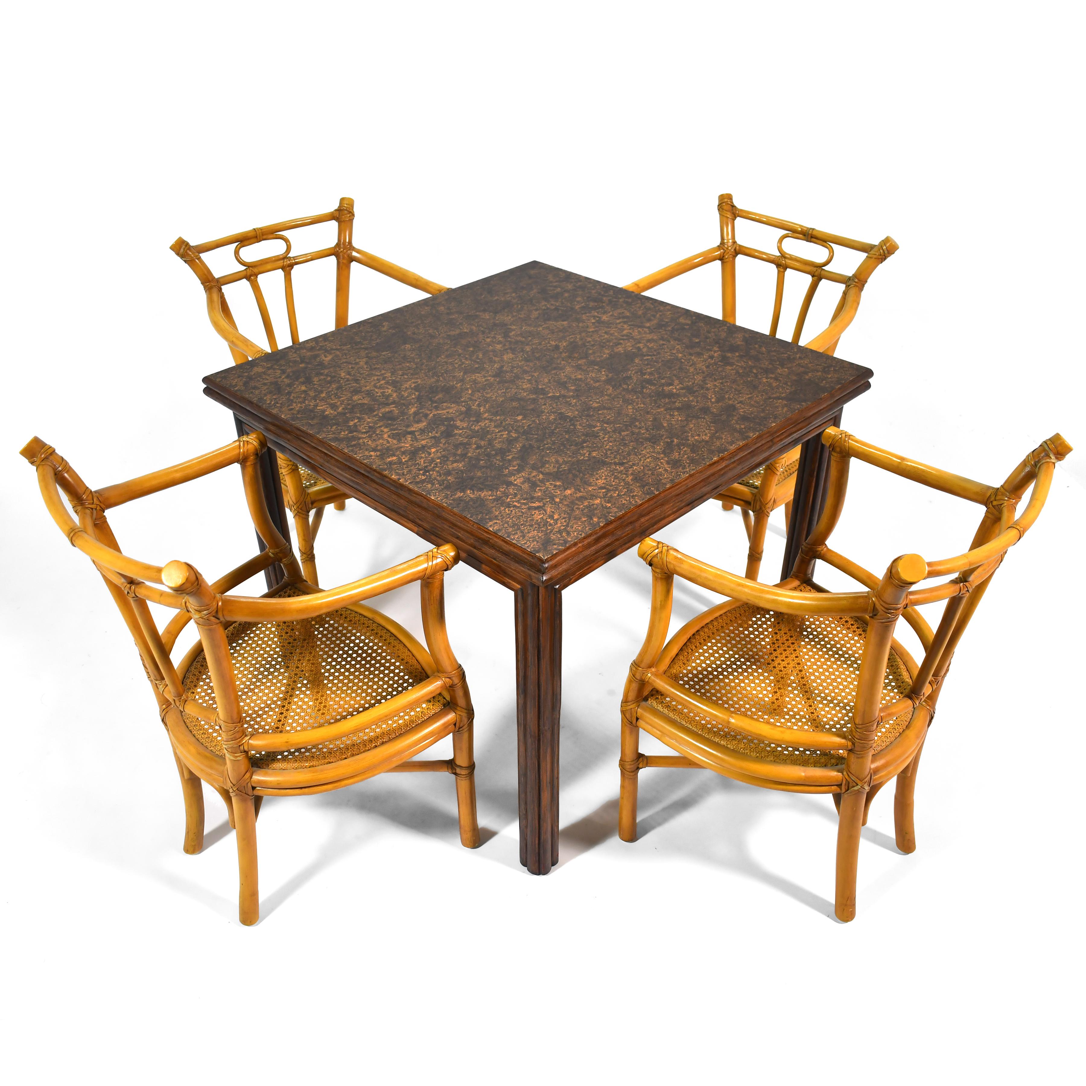 McGuire Rattan Expanding Game/ Dining Table 1