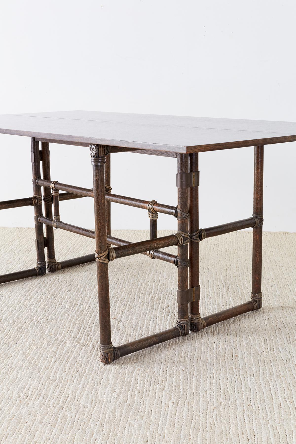 McGuire Rattan Flip-Top Console or Dining Table 5