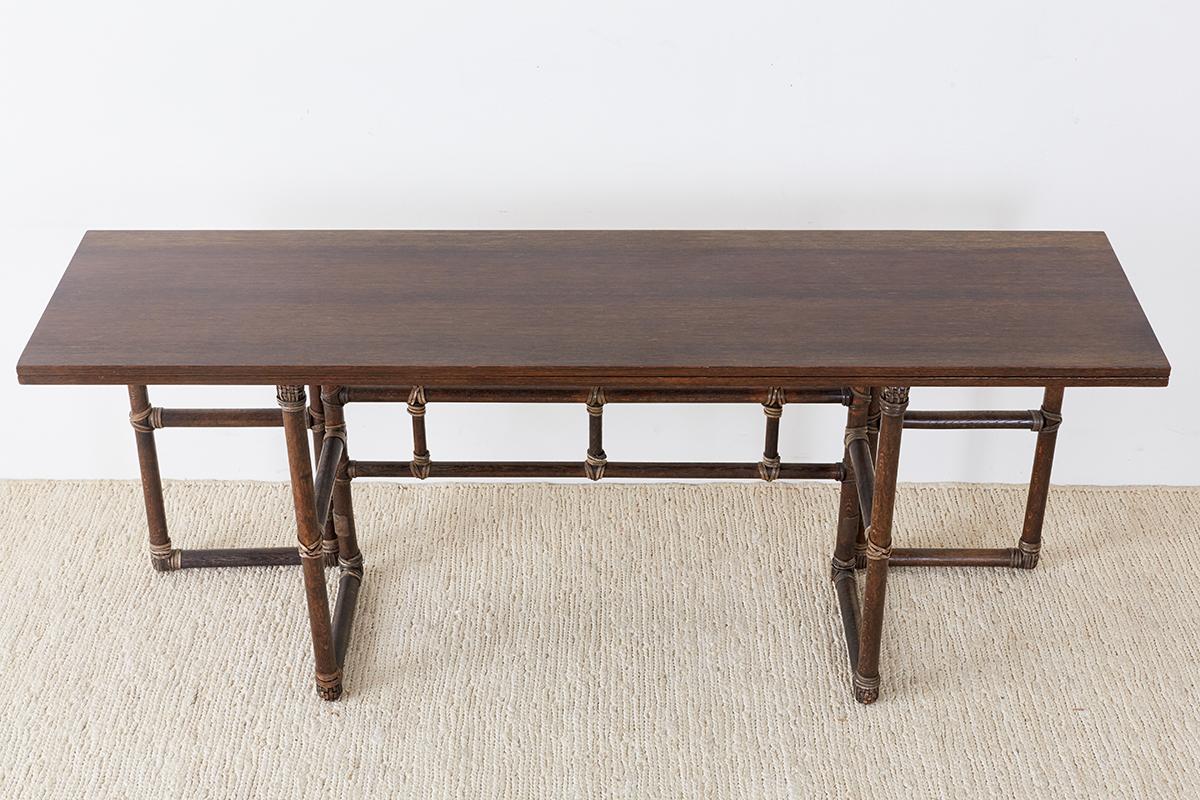 Organic Modern McGuire Rattan Flip-Top Console or Dining Table
