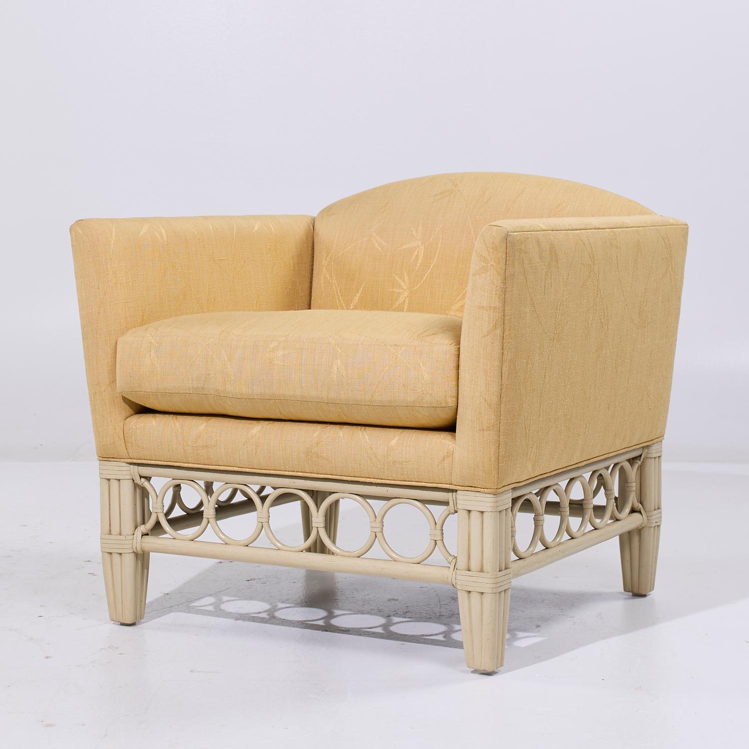 Modern McGuire Rattan Lounge Chair For Sale