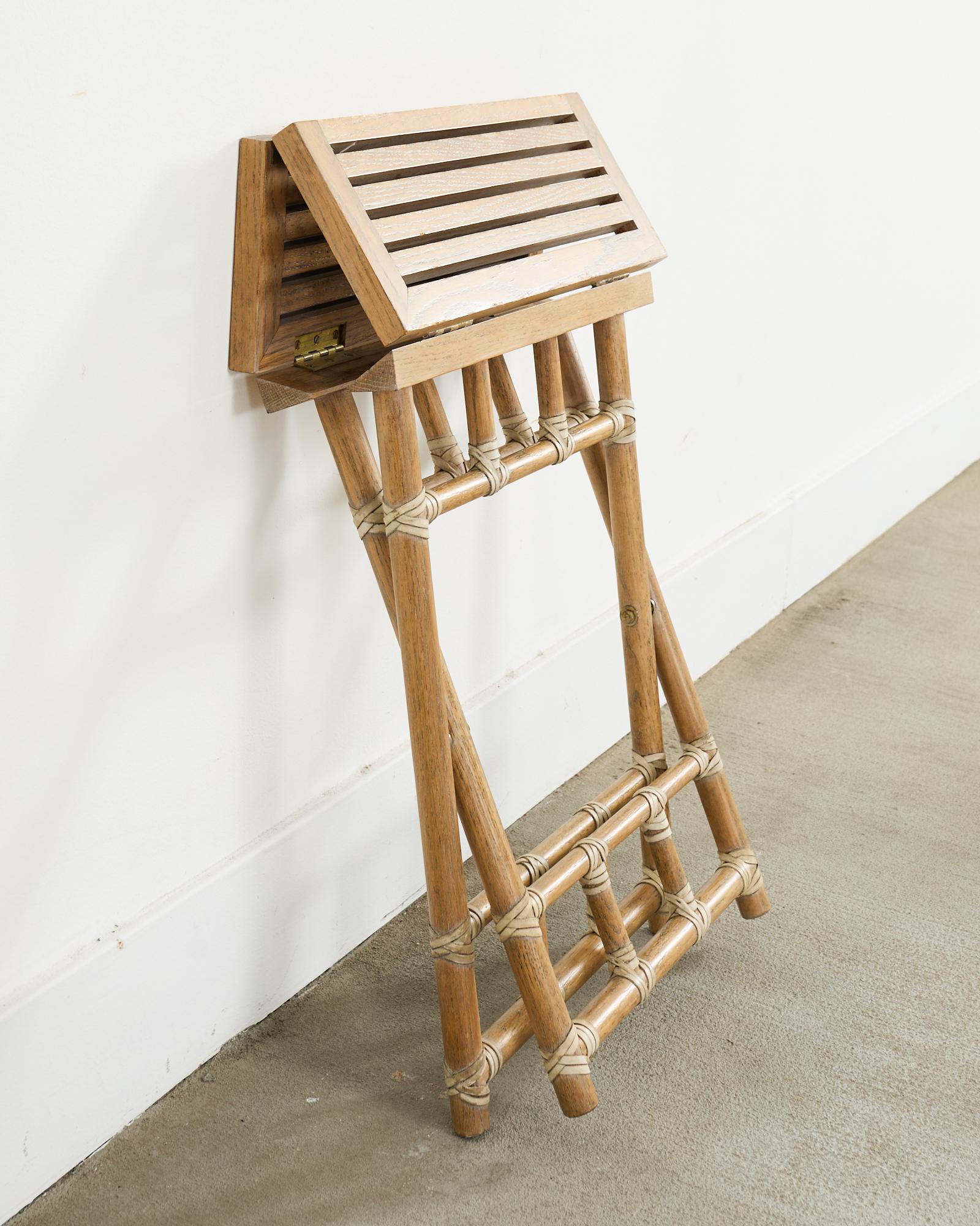 Table à boire pliante McGuire en rotin Oak Oak Campaigner Style en vente 9