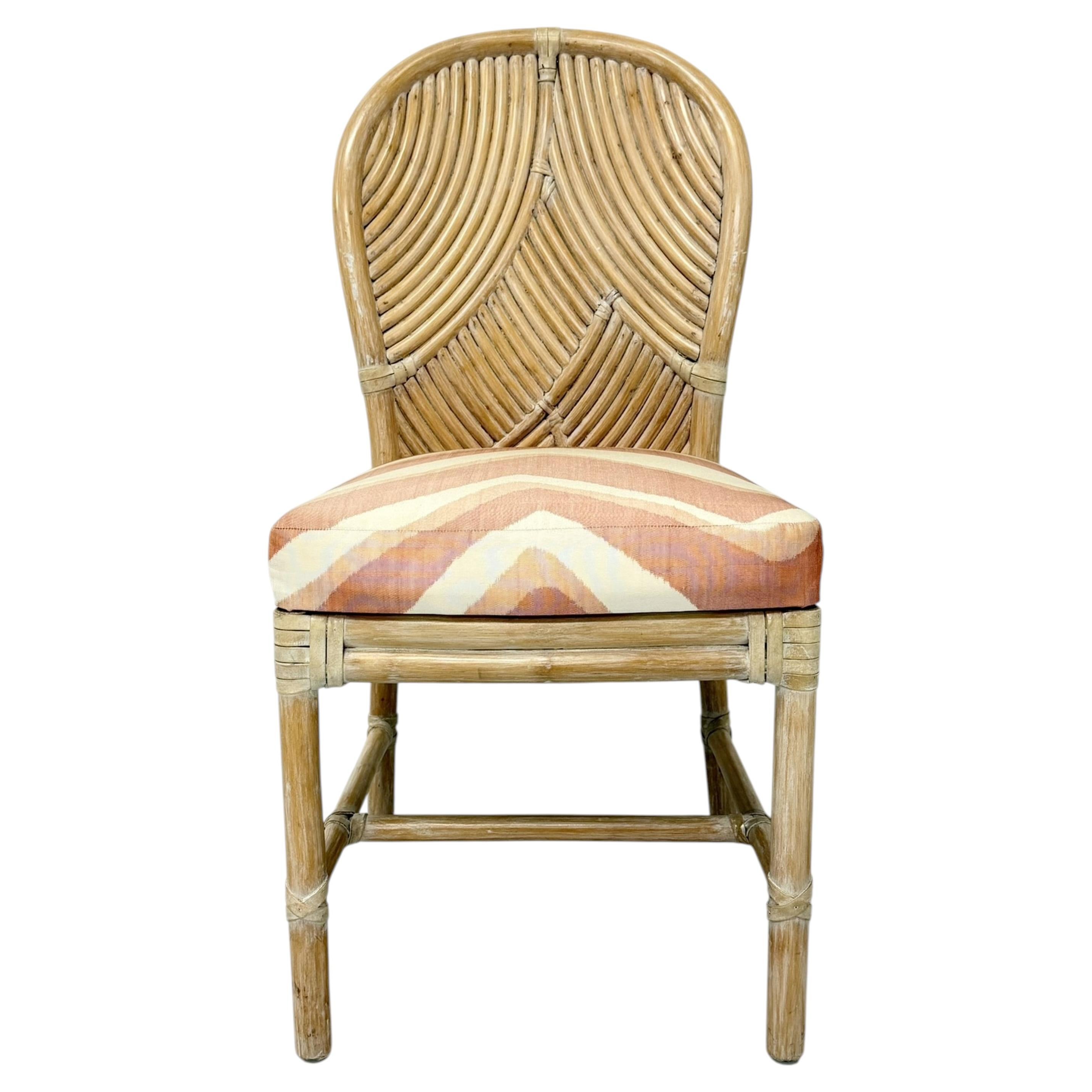 Chaise d'appoint McGuire en rotin, finition d'origine, San Francisco, vers les années 1970