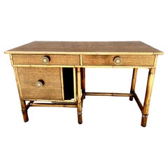 Vintage McGuire Rift Oak and Bamboo Desk