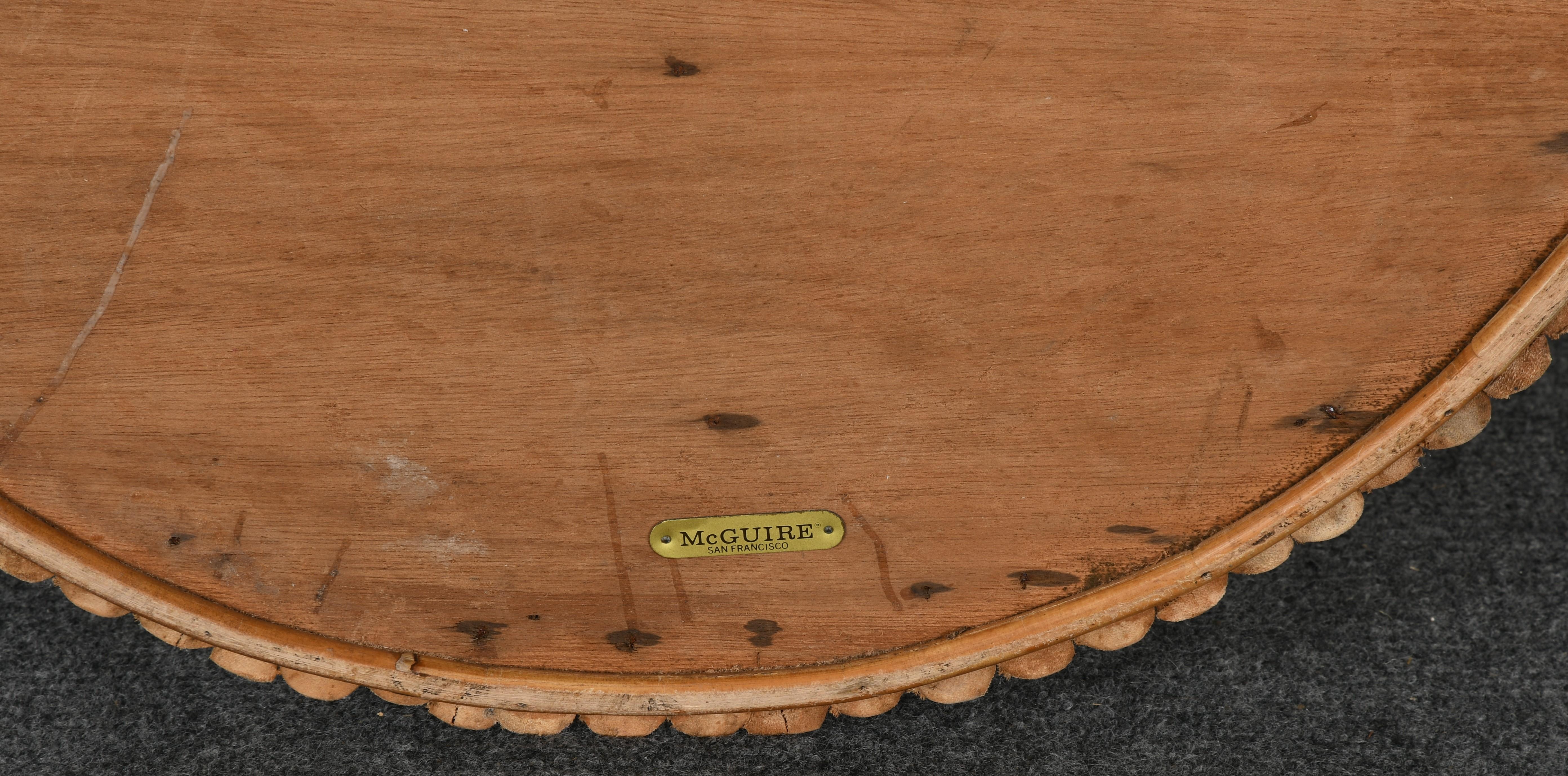 McGuire Round Bamboo Dining Table, 1980s 2