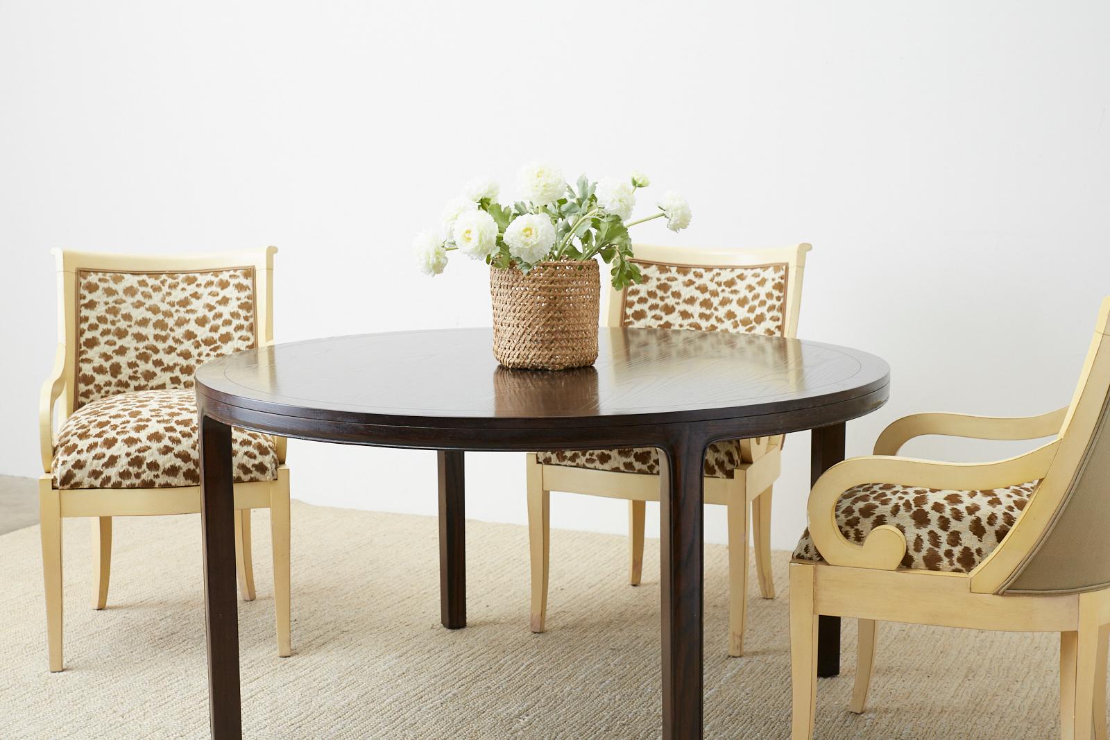 American McGuire Round Cerused Oak Dining or Centre Table
