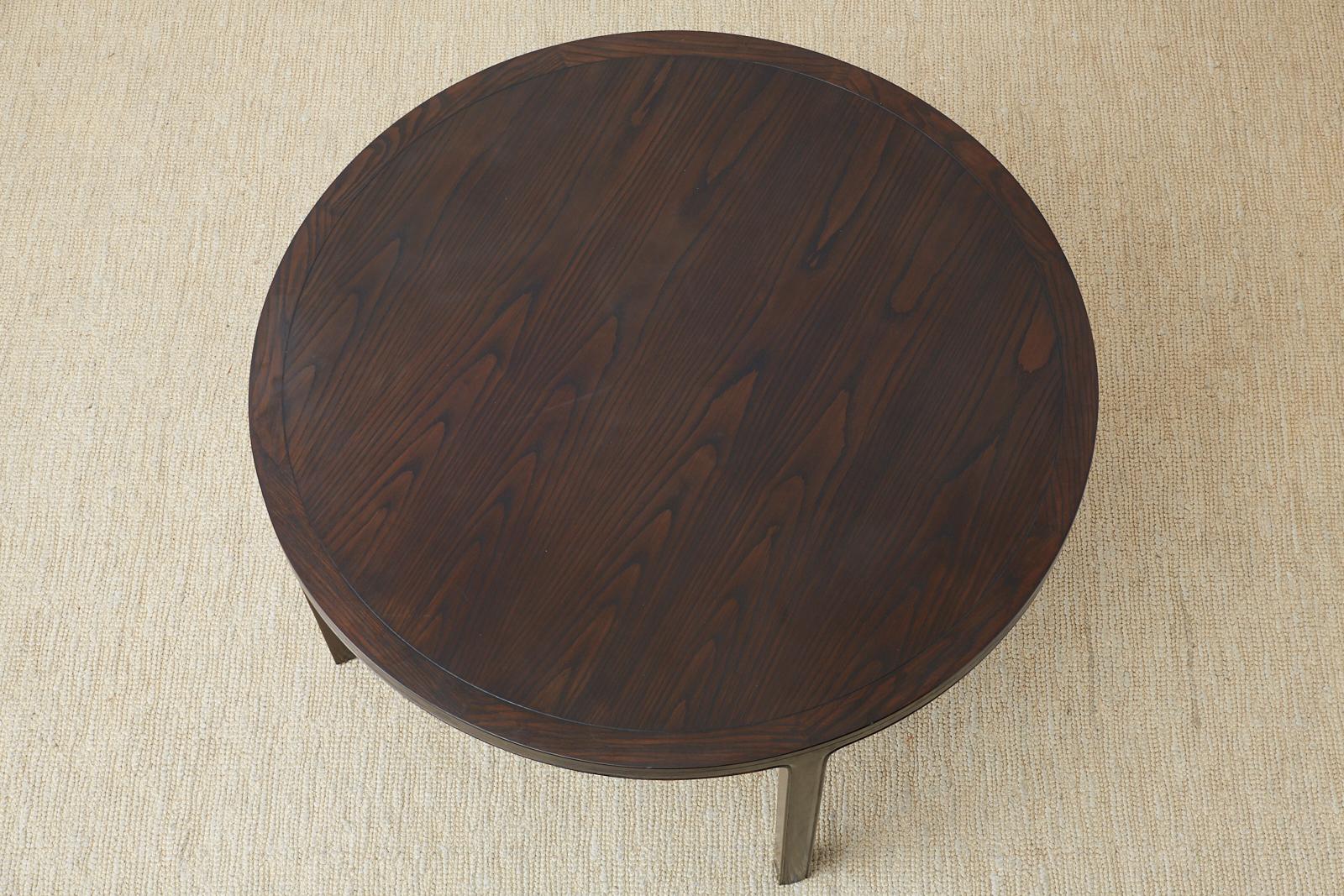 Glass McGuire Round Cerused Oak Dining or Centre Table