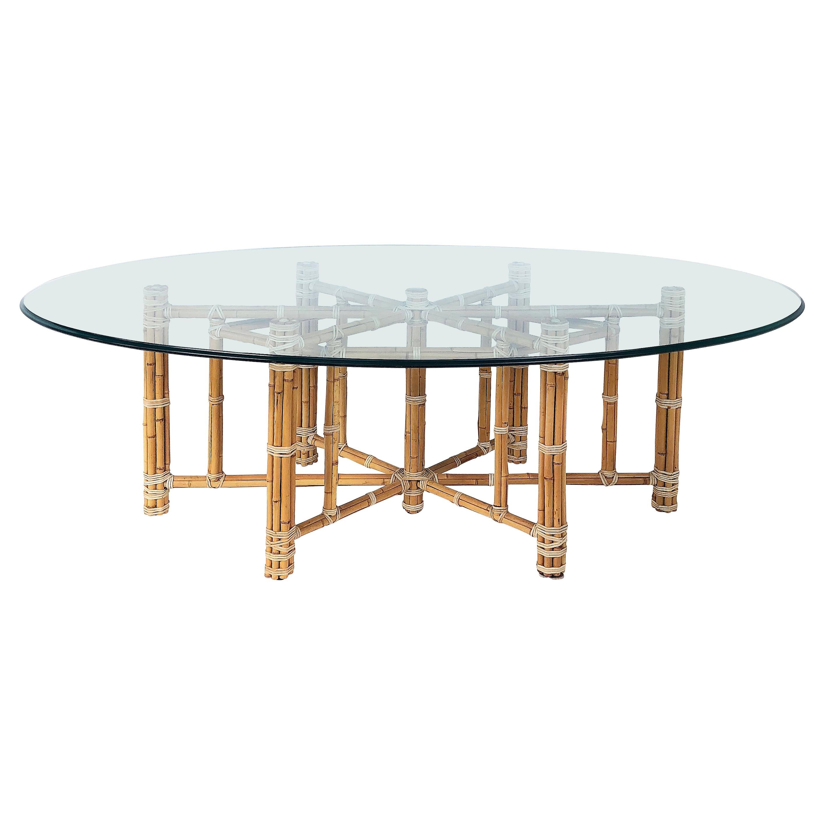 McGuire San Francisco Bamboo & Leather Dining Table
