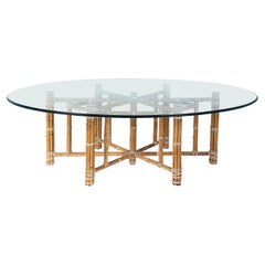 McGuire San Francisco Bamboo & Leather Dining Table