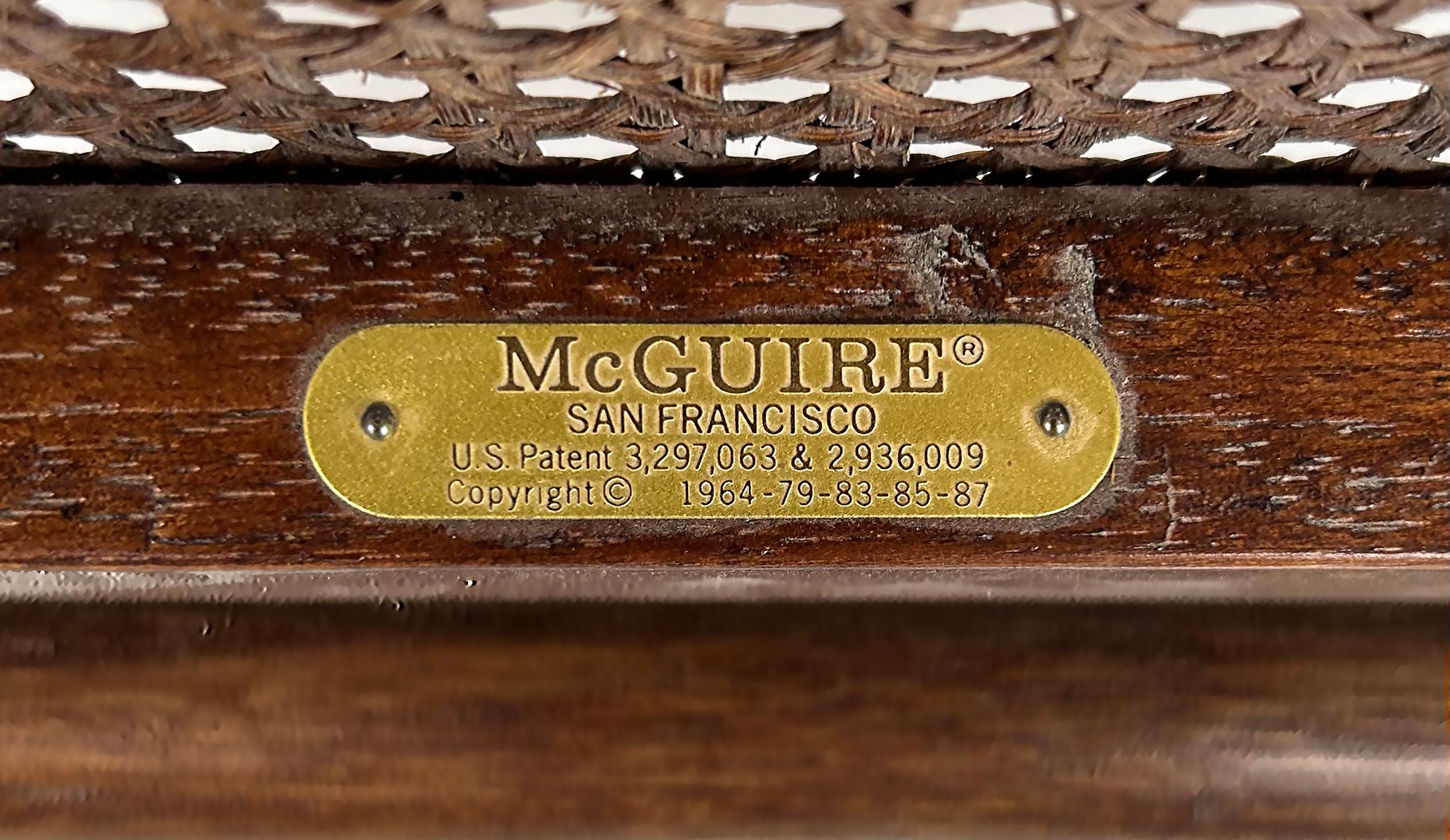 McGuire San Francisco Sessel aus Rattan, Schilfrohr und Rohleder, 4er-Set im Angebot 12