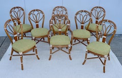 McGuire San Francisco Rattan With Rawhide Dining Chairs Set Of 8