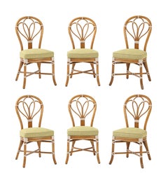 McGuire San Francisco Rattan With Rawhide Dining Chairs Set Of 8