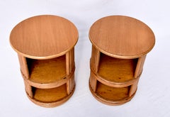 McGuire San Francisco Swivel End Tables, Pair