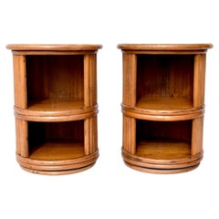 Used McGuire San Francisco Swivel End Tables, Pair