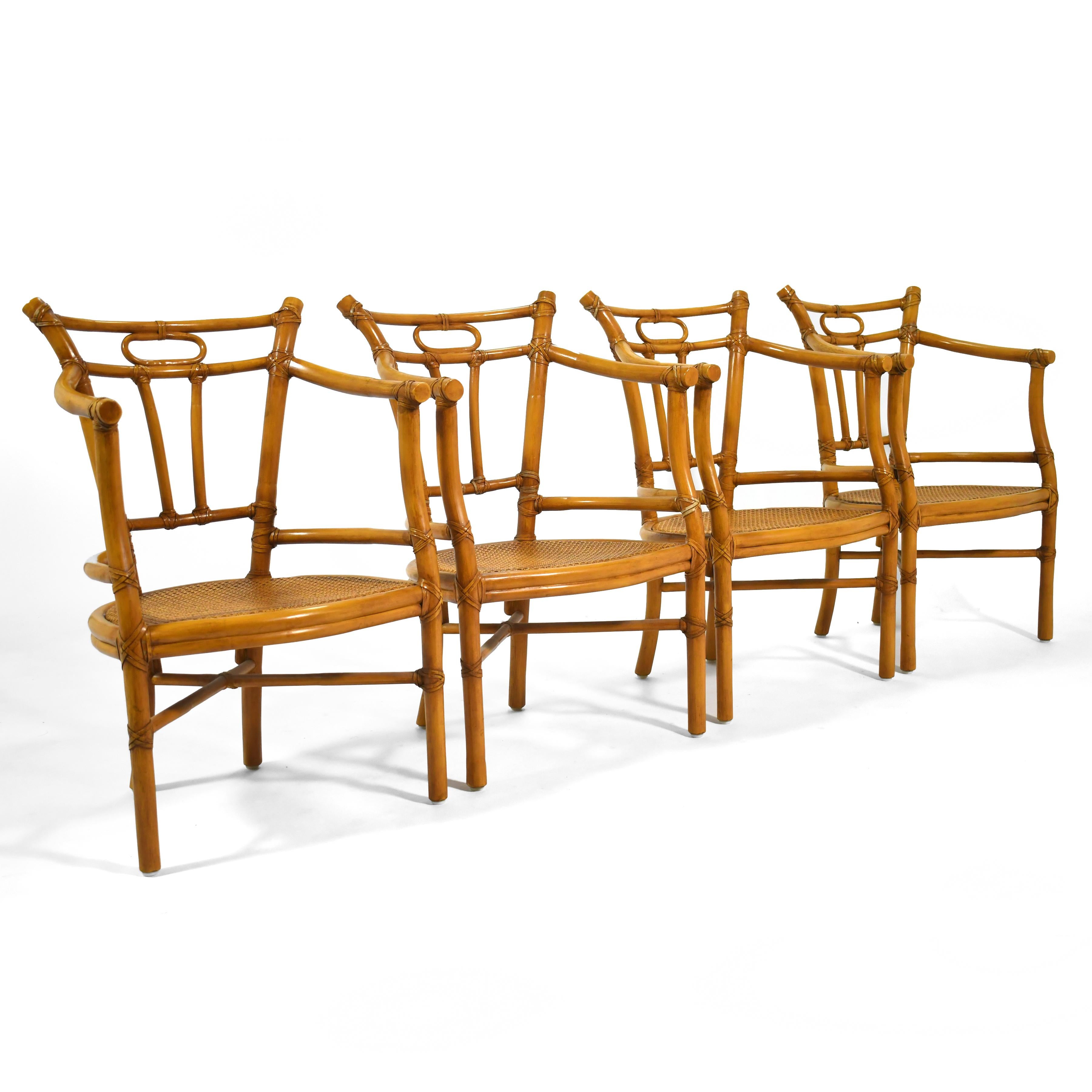McGuire Ensemble de quatre fauteuils en vente 3