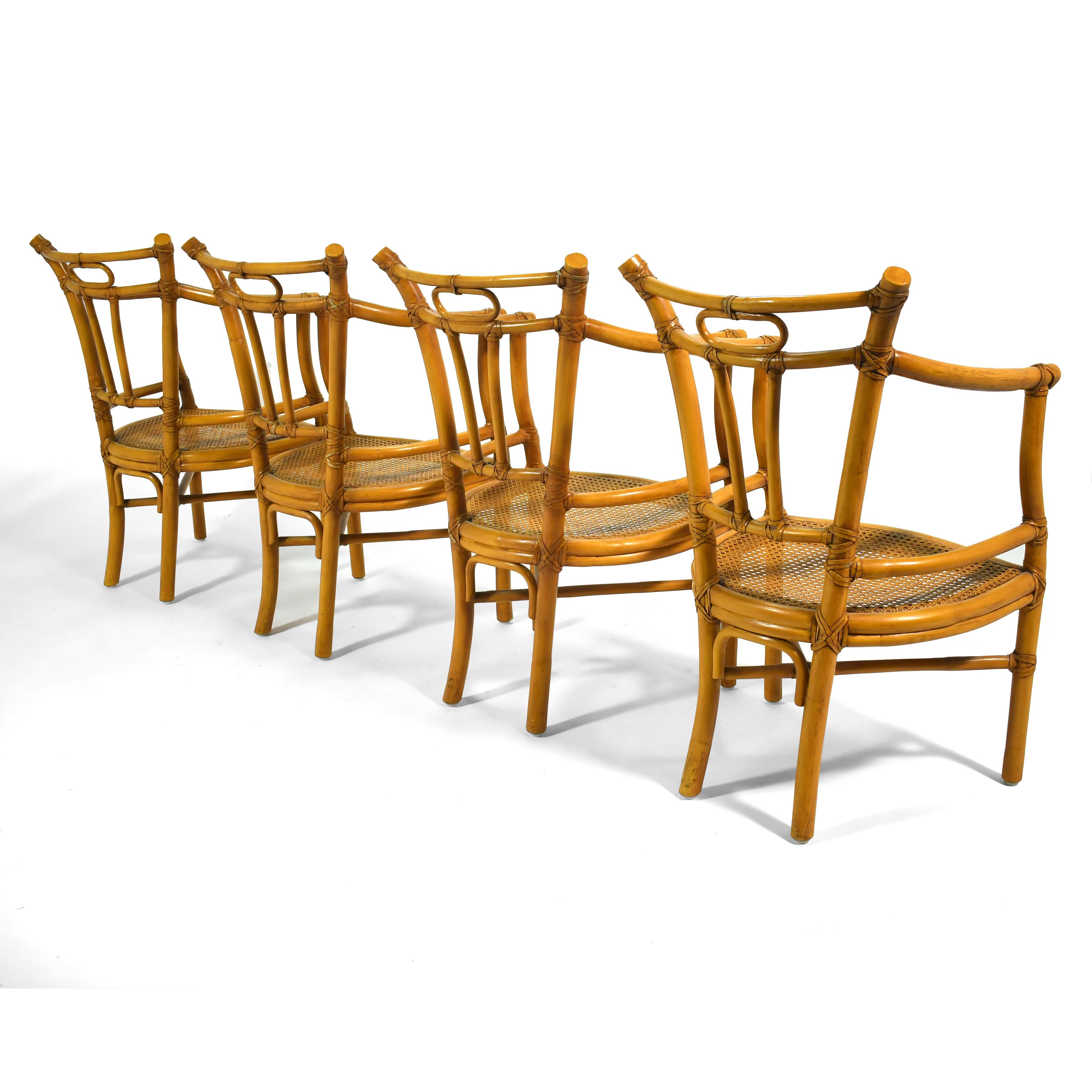 McGuire Ensemble de quatre fauteuils en vente 4