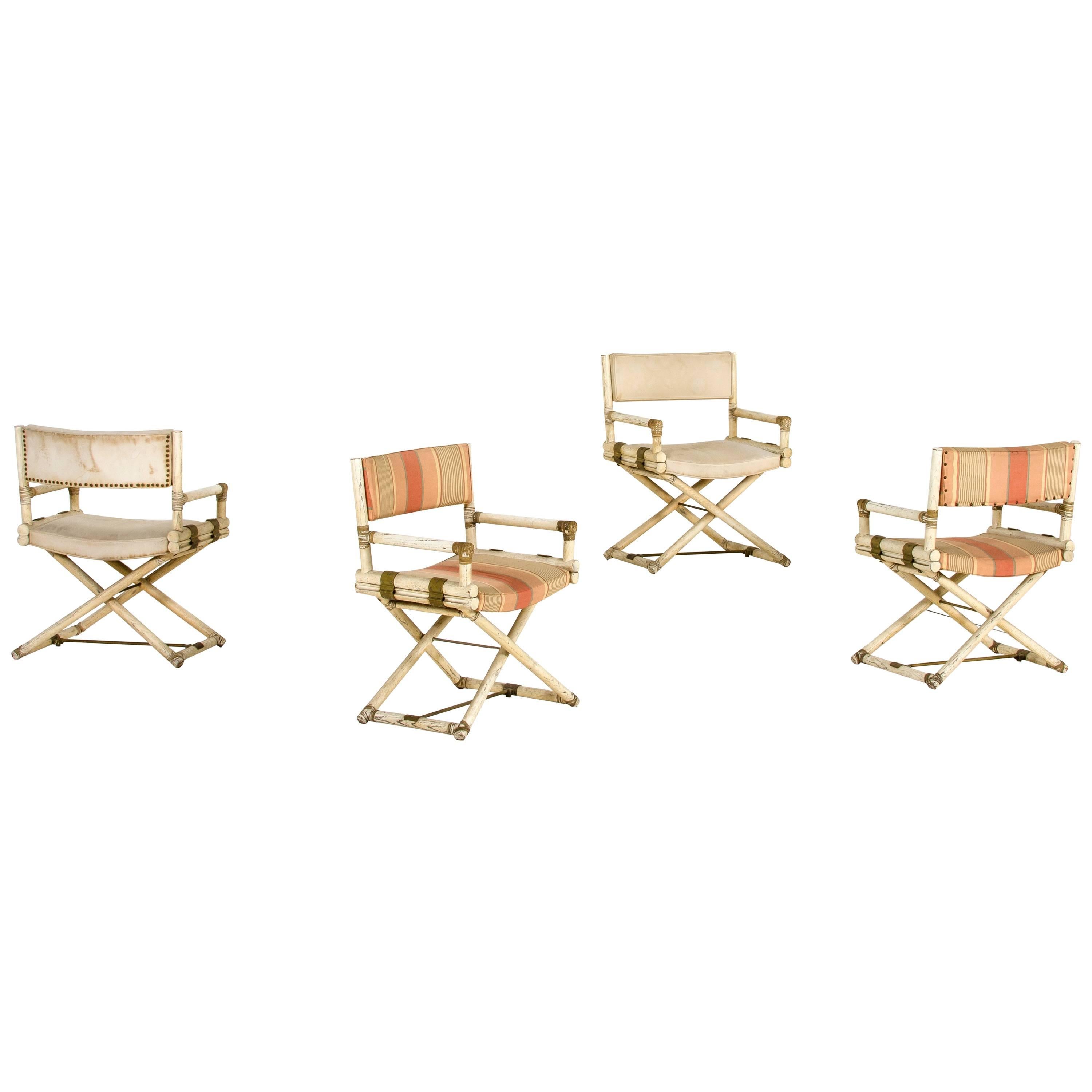 McGuire, Set of Four Armchairs, Lacquered Bamboo, circa 1960, Italy