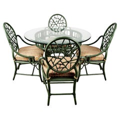 McGuire Set of Four Cracked Ice Chairs and Table